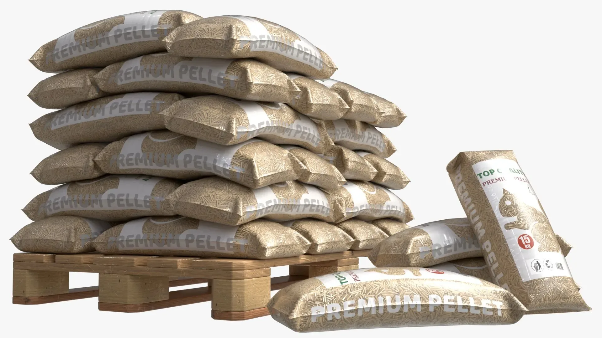 Pellet fuel sacks