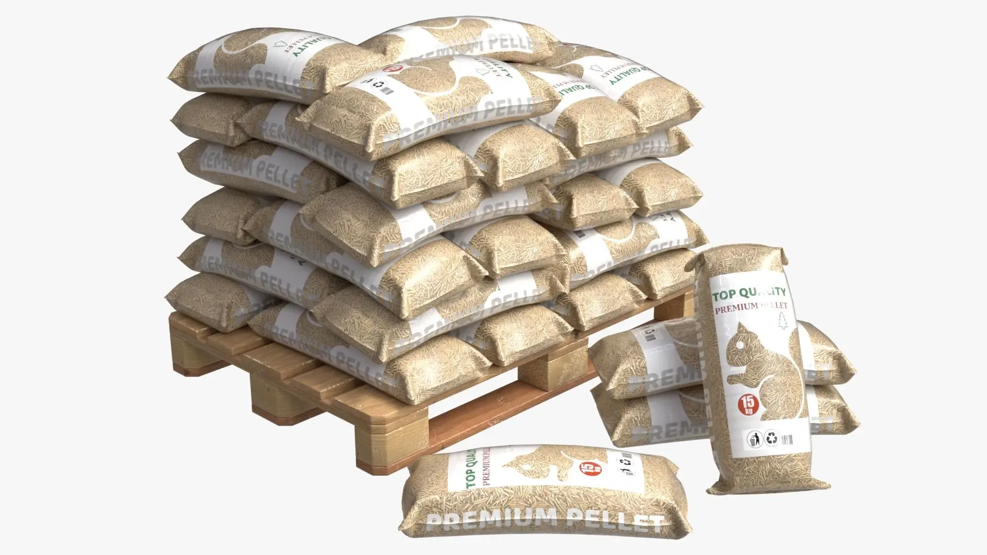 Pellet fuel sacks