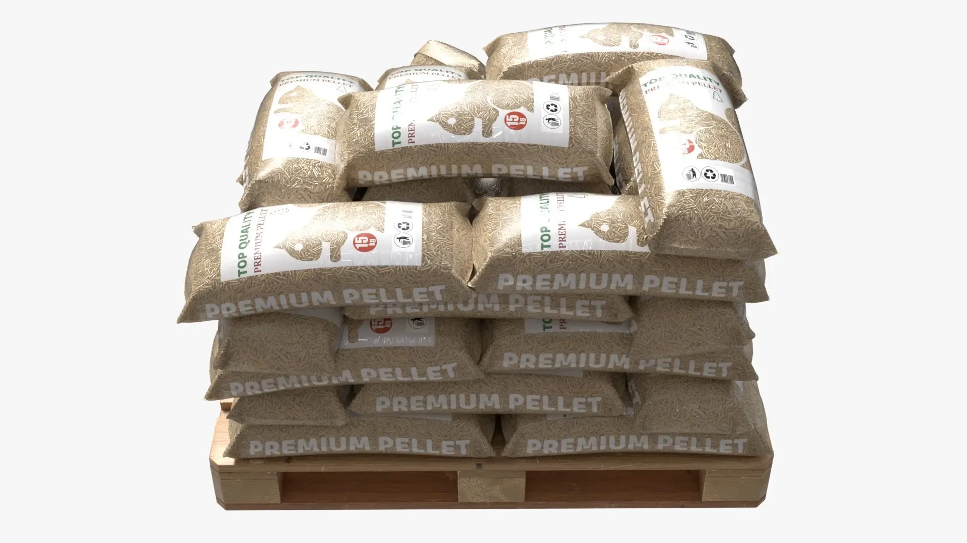 Pellet fuel sacks