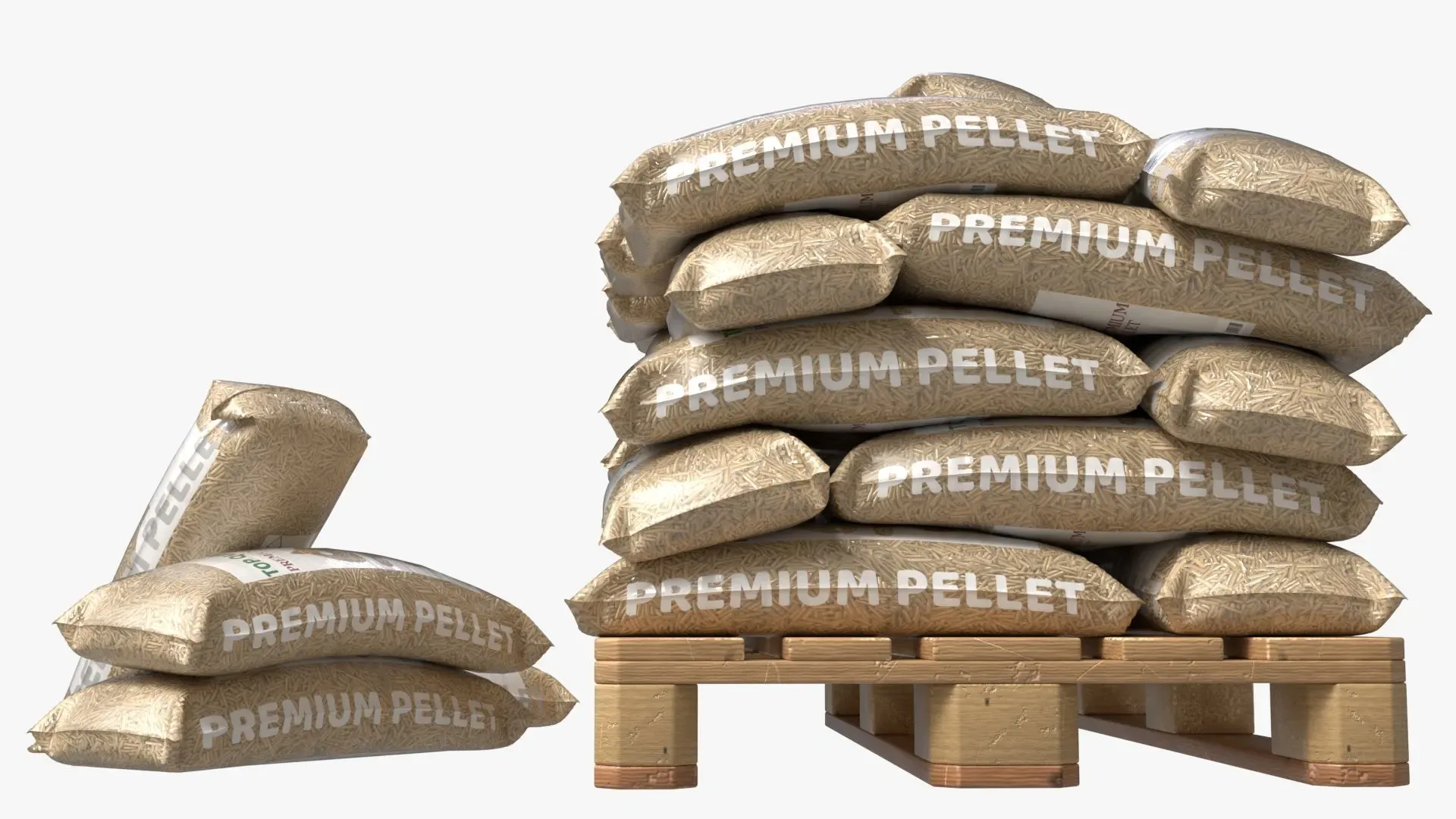 Pellet fuel sacks