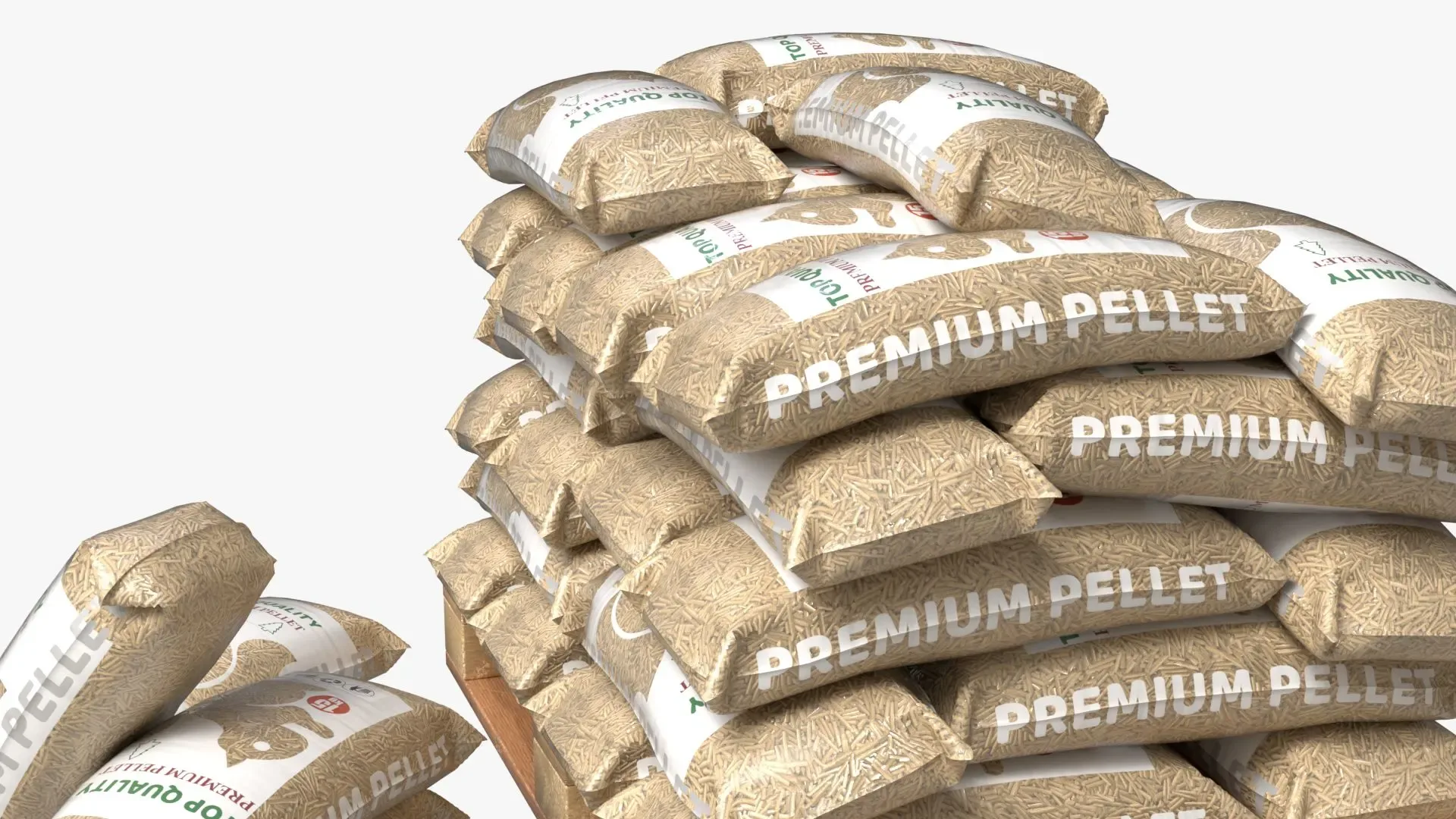 Pellet fuel sacks