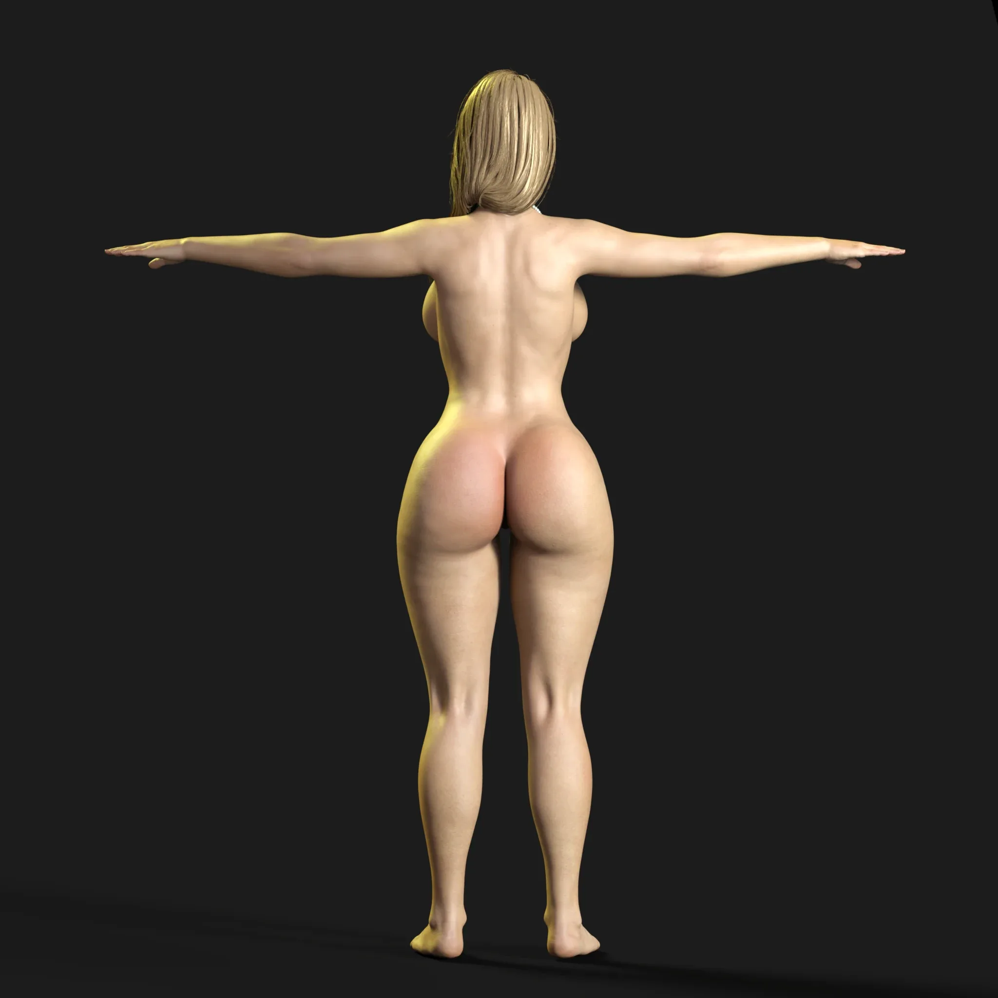 Realistic Sexy Girl Naked Rigged Model