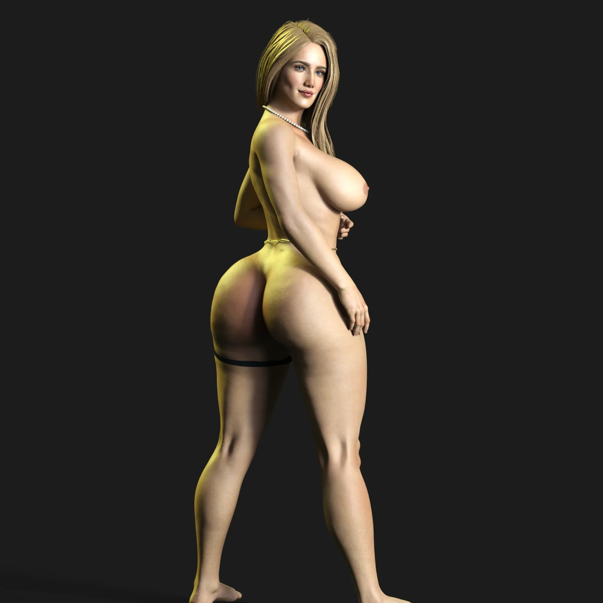 Realistic Sexy Girl Naked Rigged Model