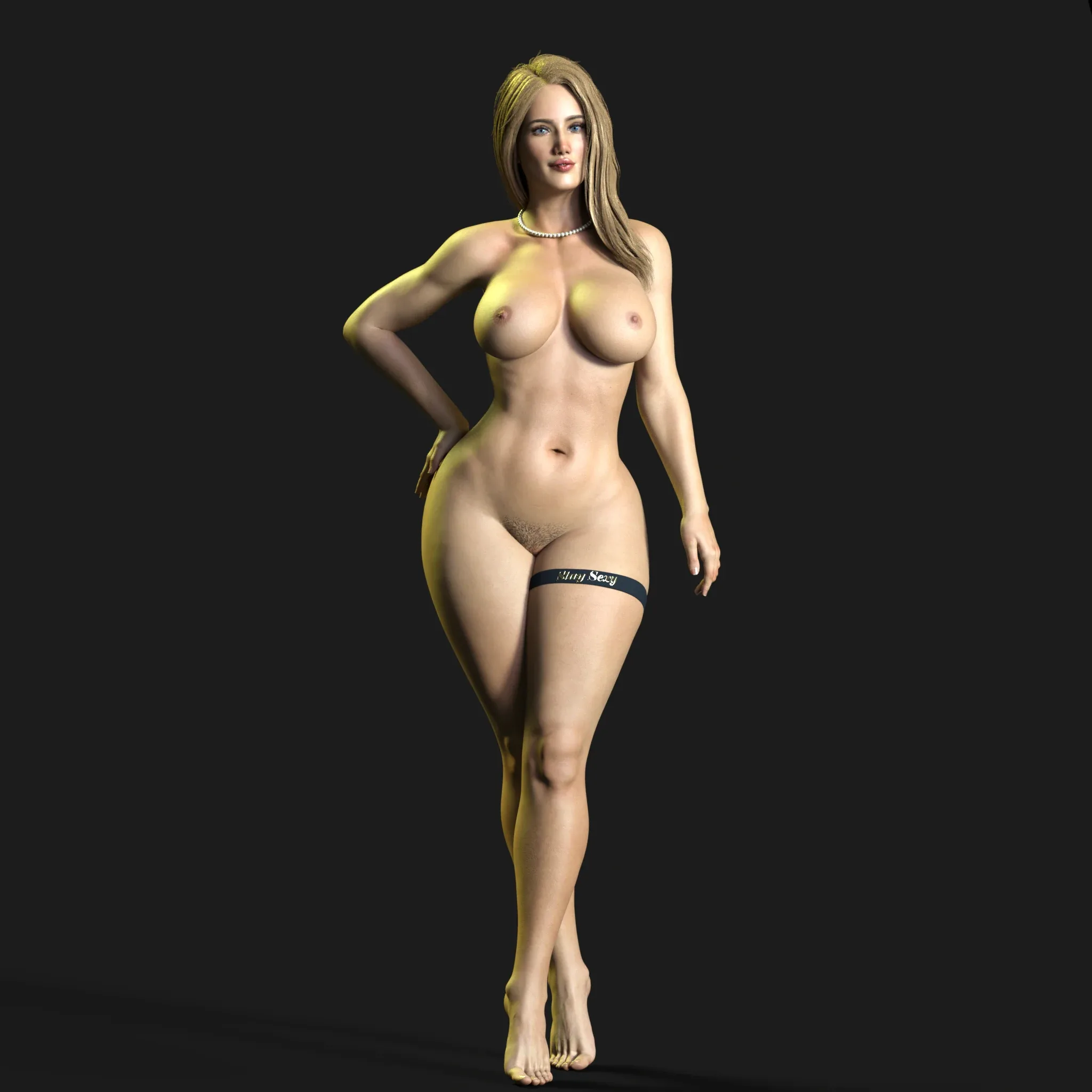 Realistic Sexy Girl Naked Rigged Model