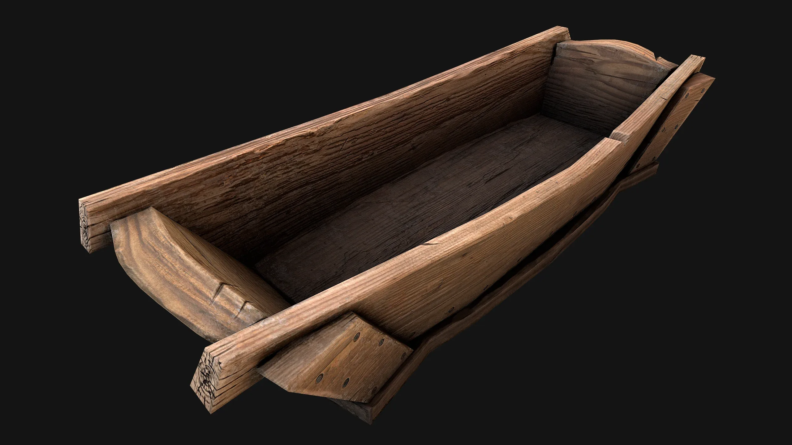 Medieval Trough with Water and Feed for Livestock