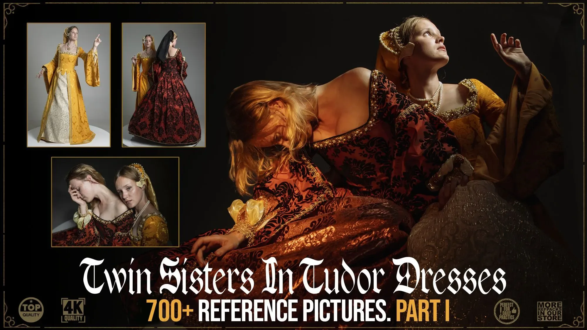 700+ Twin Sisters in Tudor Dresses