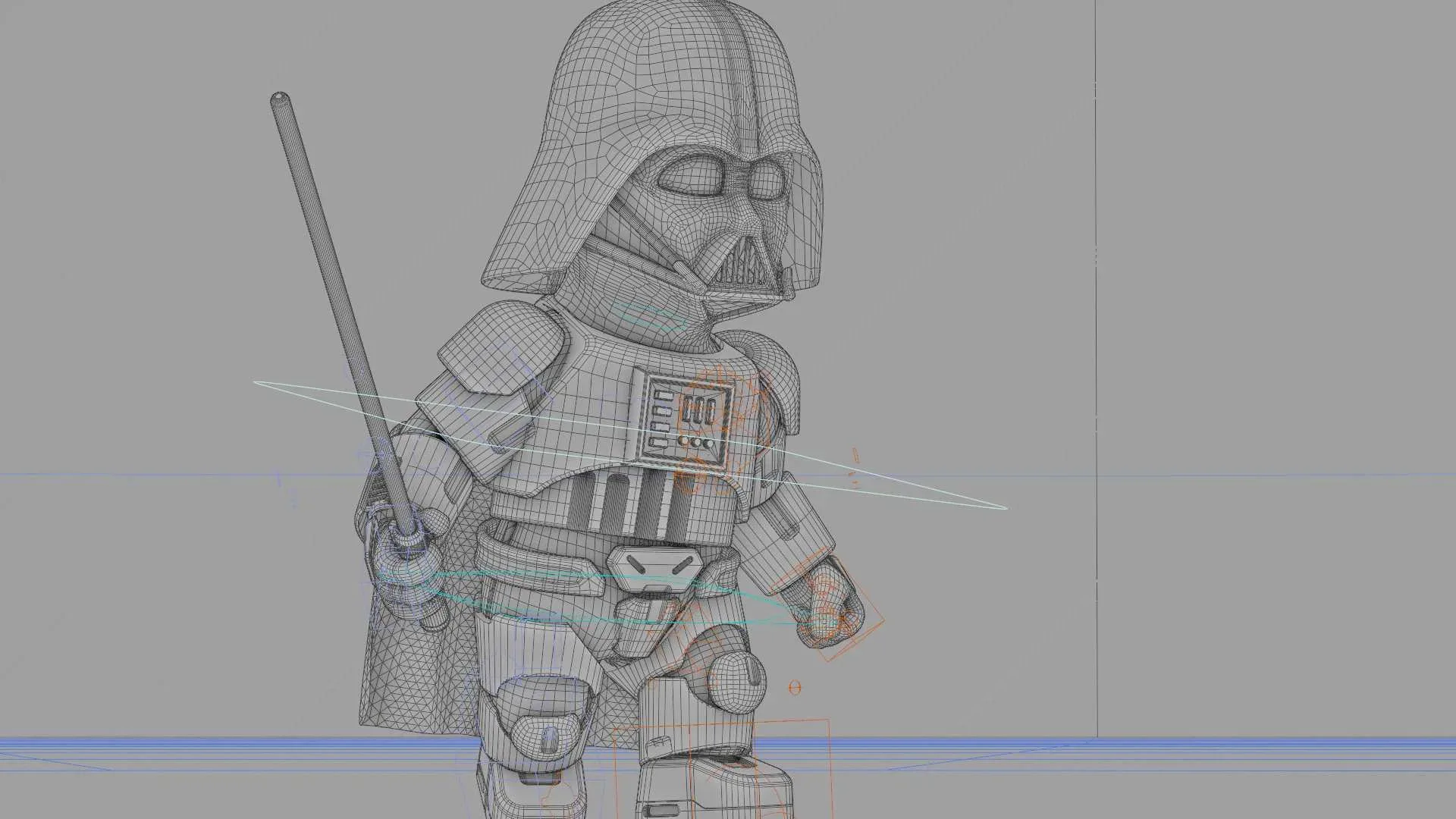 Toon Vader-B Auto-Rig Pro Rigged For Mixamo, Unreal Engine-Unity