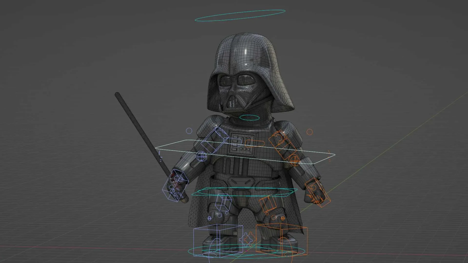 Toon Vader-B Auto-Rig Pro Rigged For Mixamo, Unreal Engine-Unity