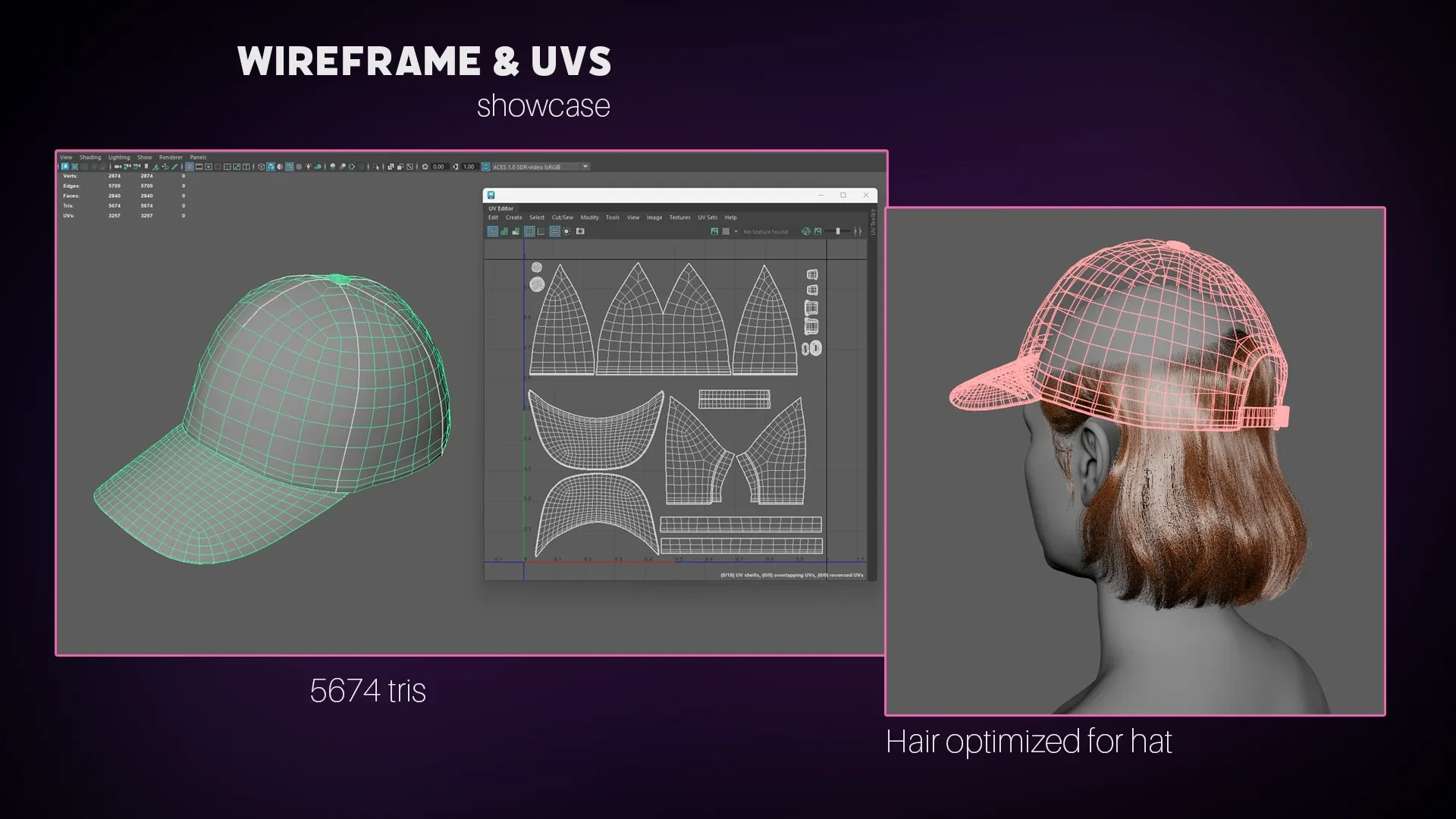 Dad Hat with Bob Hair for Metahuman "GIL", FBX/Alembic, UnrealEngine5 Project