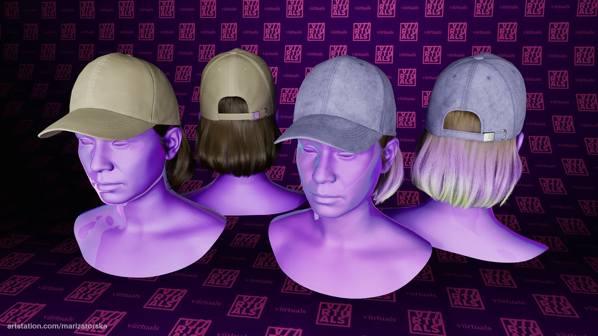 Dad Hat with Bob Hair for Metahuman "GIL", FBX/Alembic, UnrealEngine5 Project