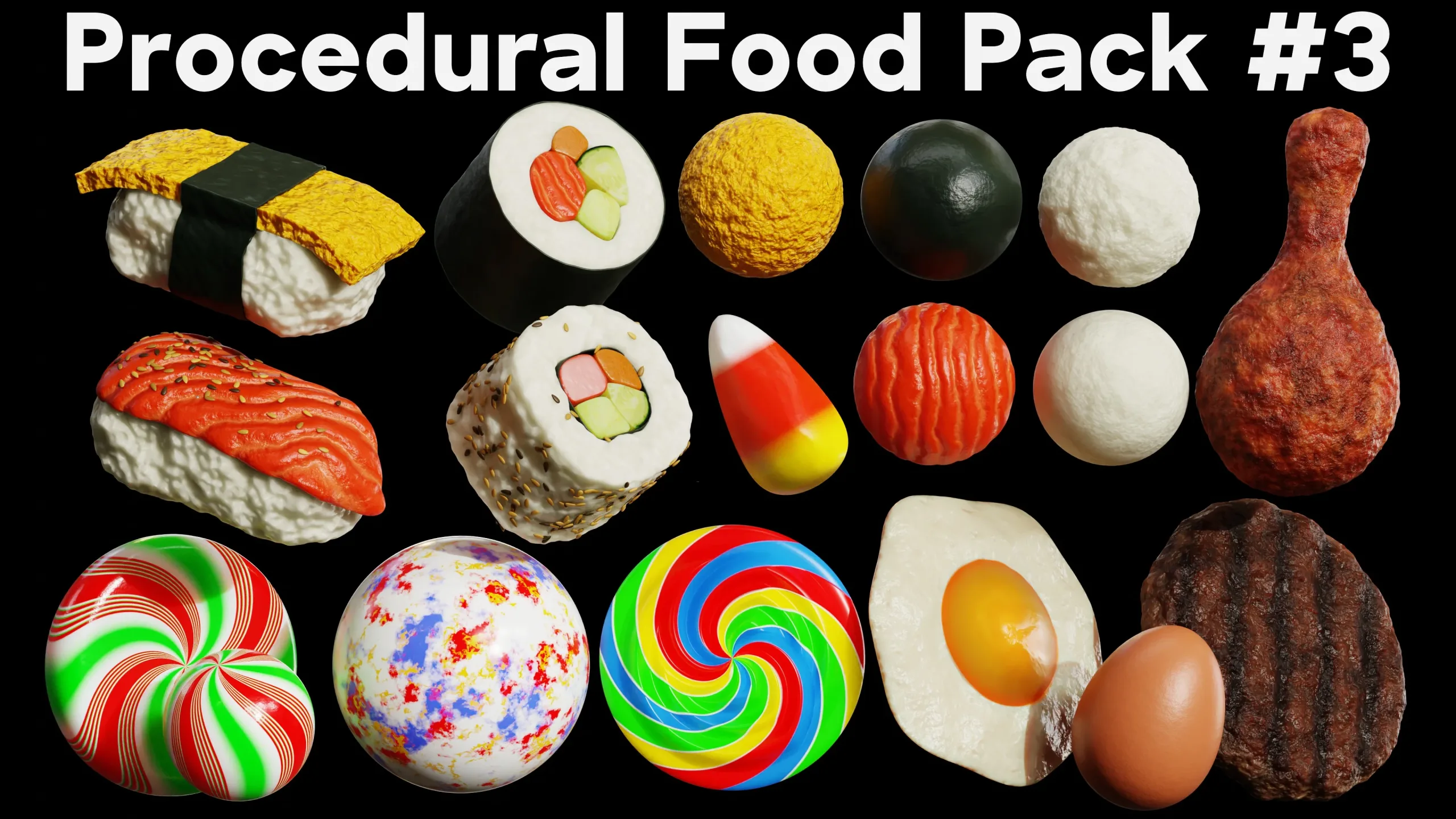 Blender Procedural Food Pack #3