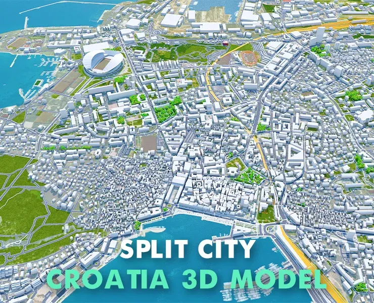 Split City Croatia 3D Model 20km