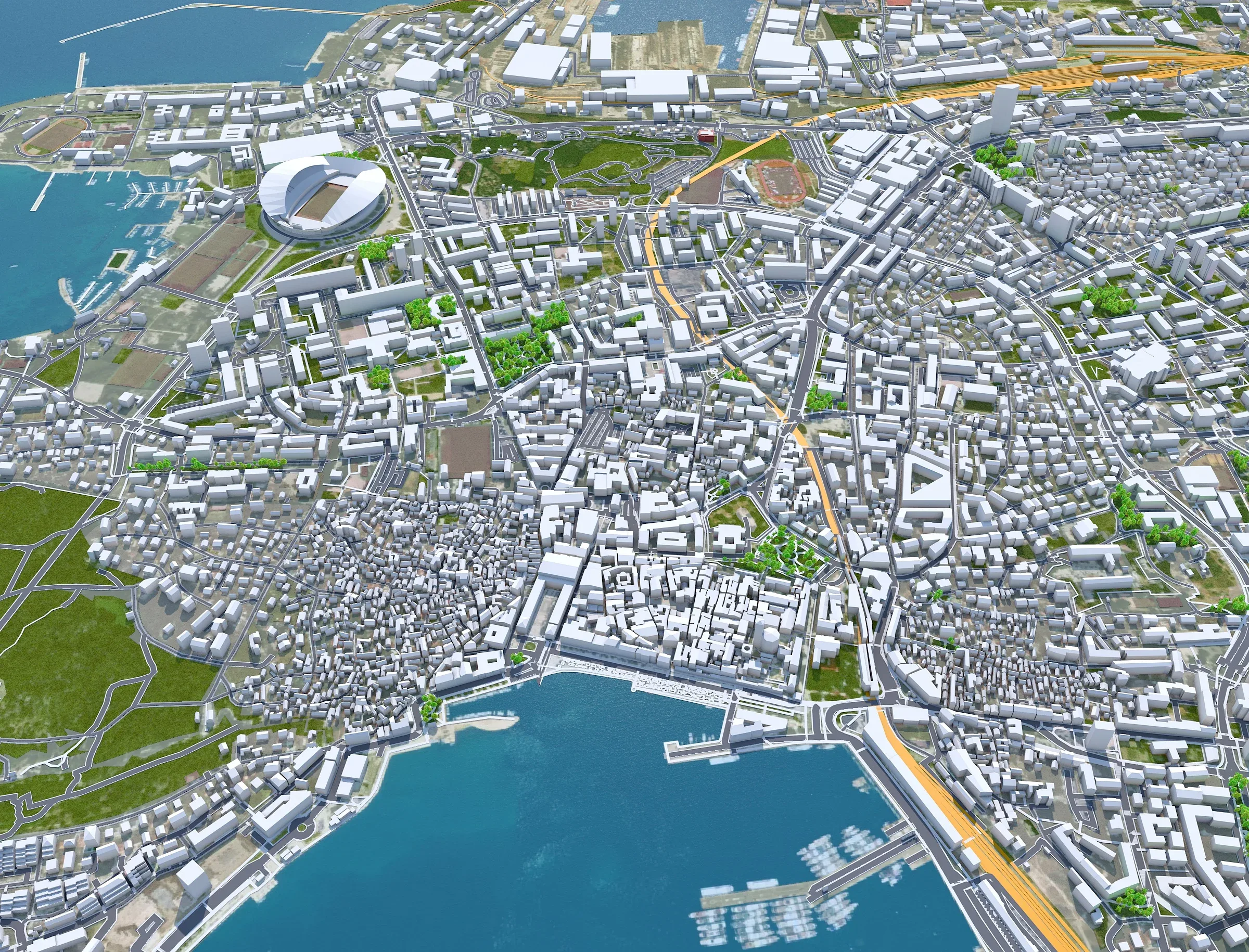 Split City Croatia 3D Model 20km