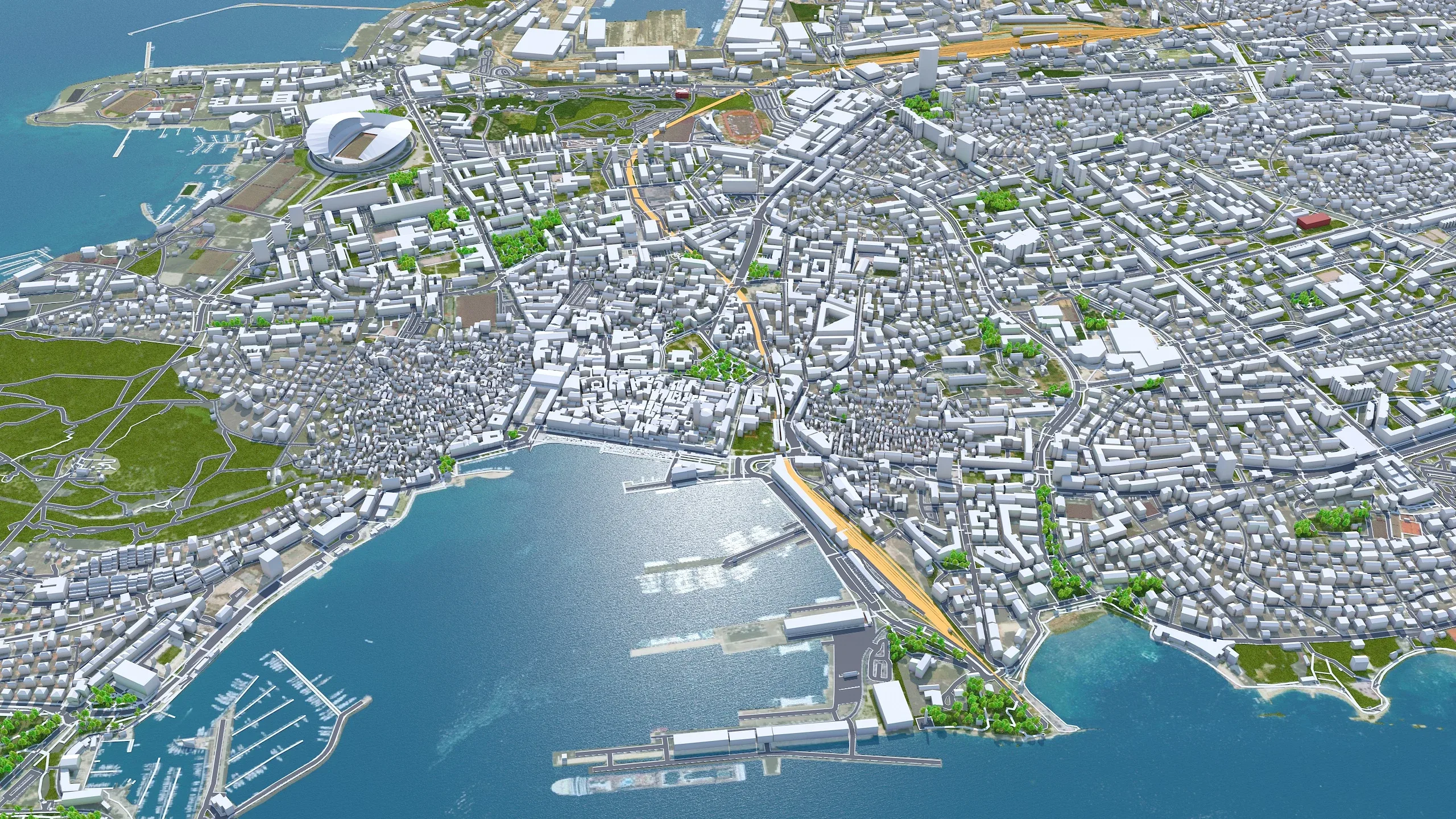 Split City Croatia 3D Model 20km