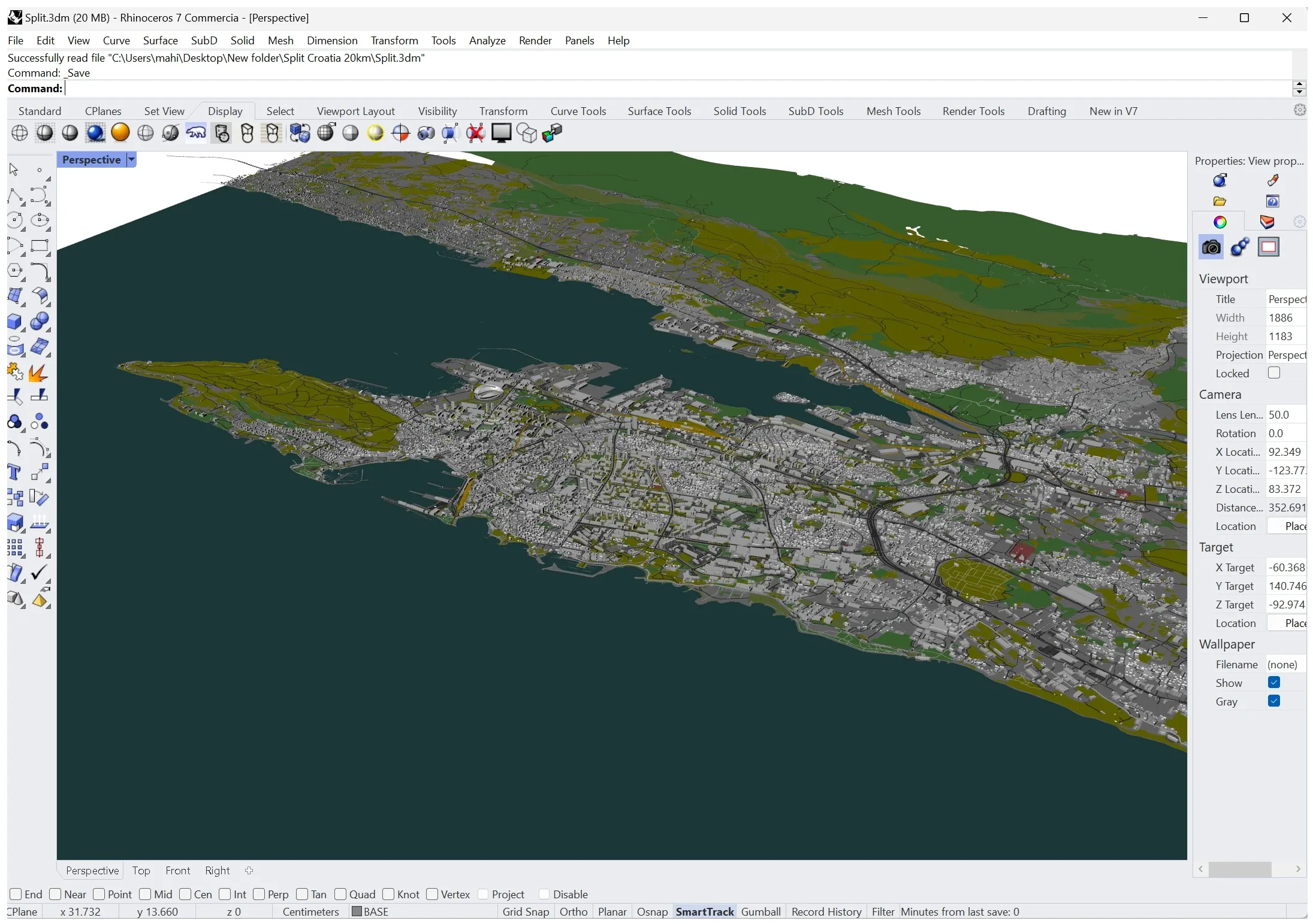 Split City Croatia 3D Model 20km