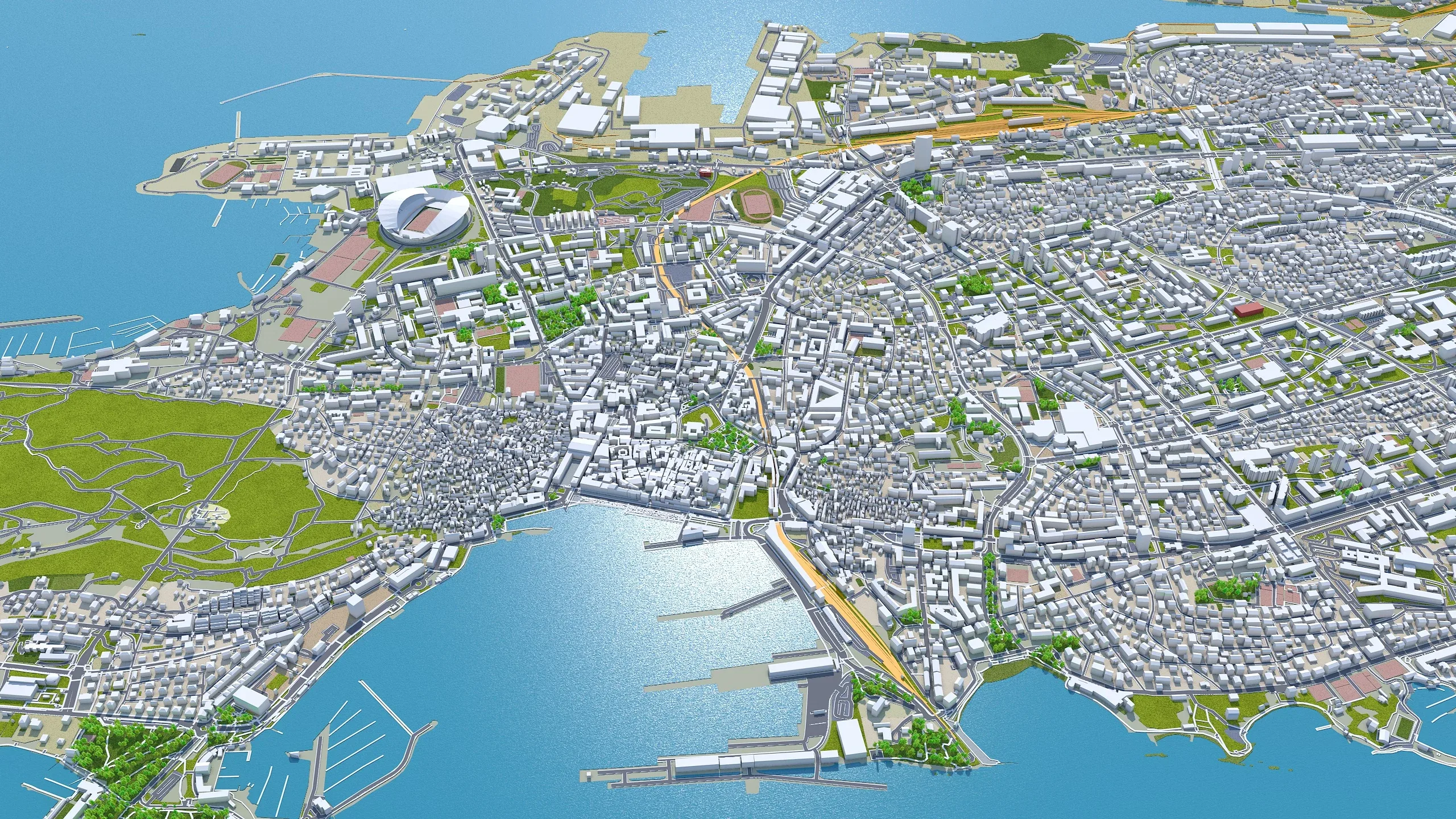 Split City Croatia 3D Model 20km