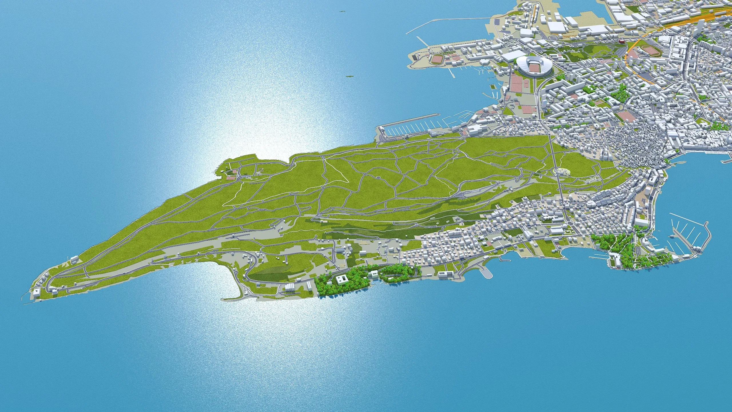 Split City Croatia 3D Model 20km