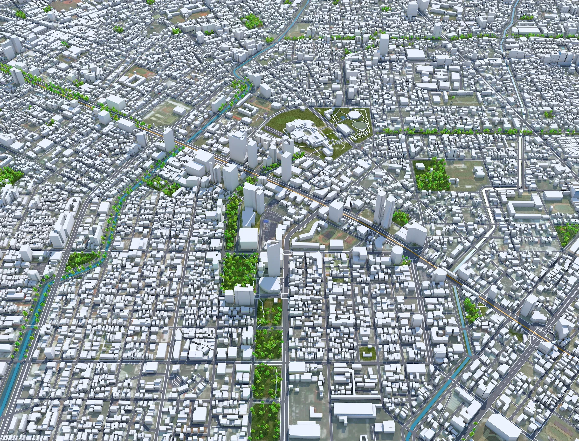 Taichung City Taiwan 3D Model 120km