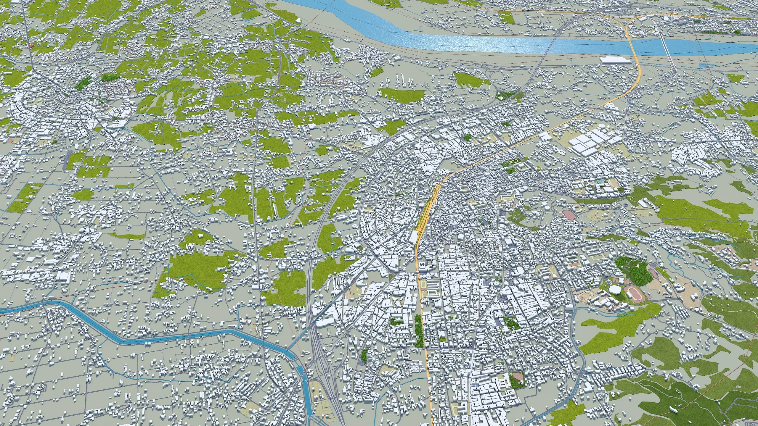 Taichung City Taiwan 3D Model 120km