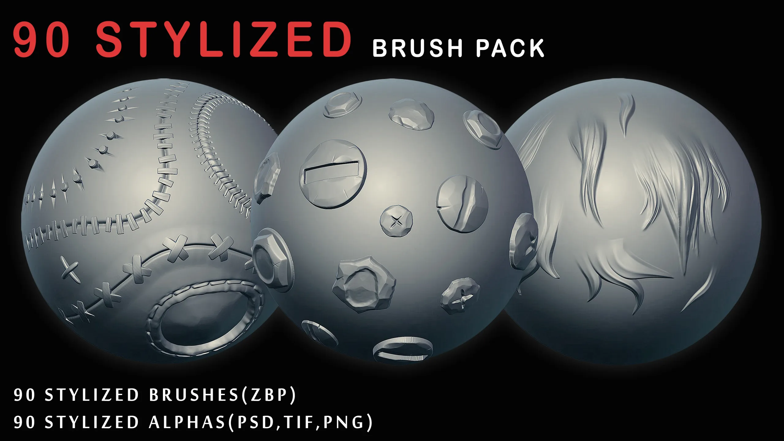 90 Stylized Brushes/Alphas