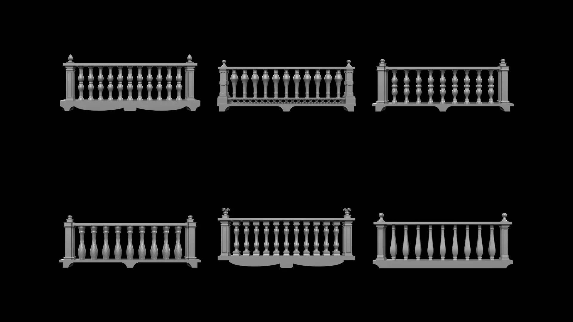 Traditional Balcony Railings Base Mesh Vol 1
