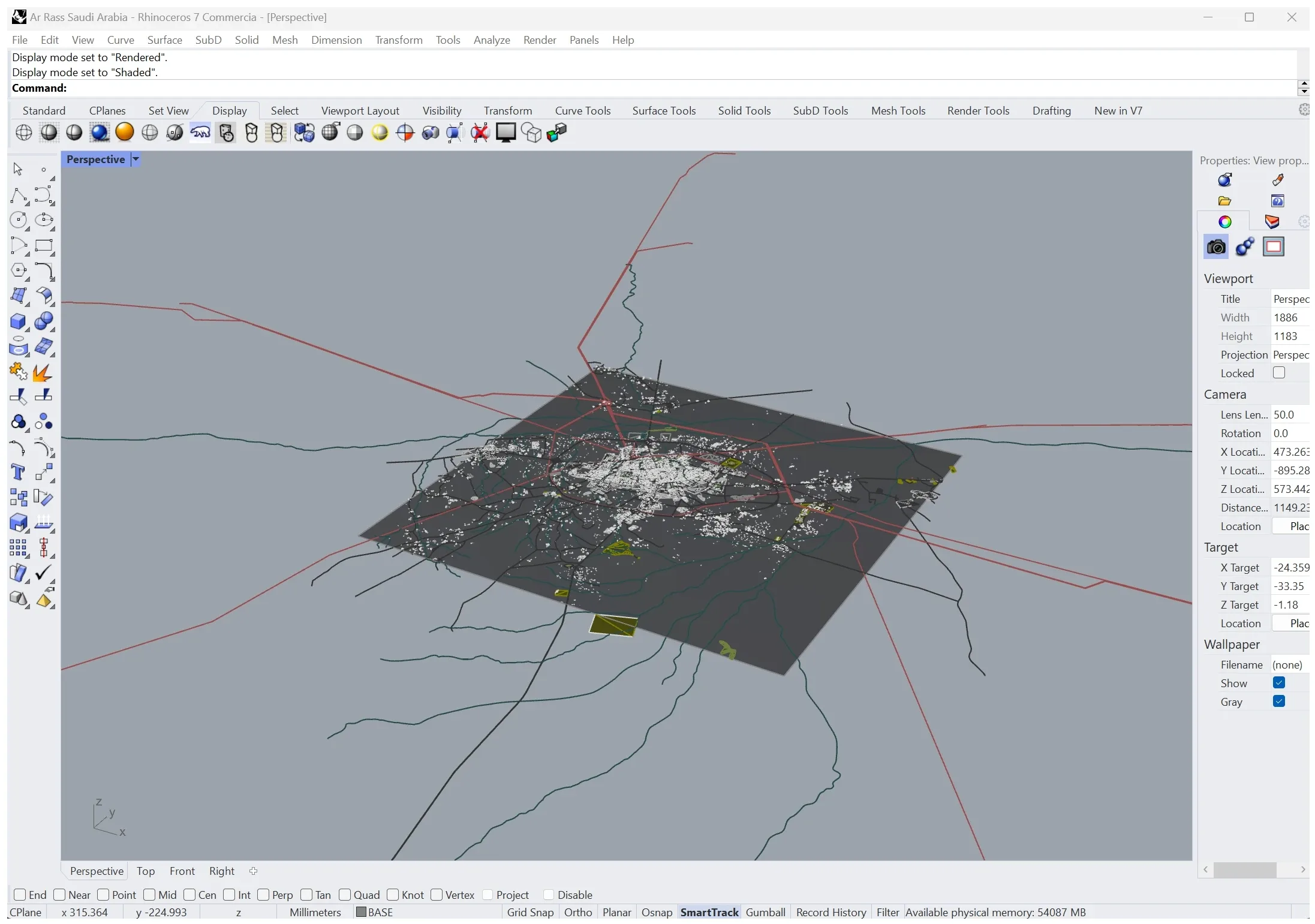 Ar Rass city Saudi Arabia 3d model 35km