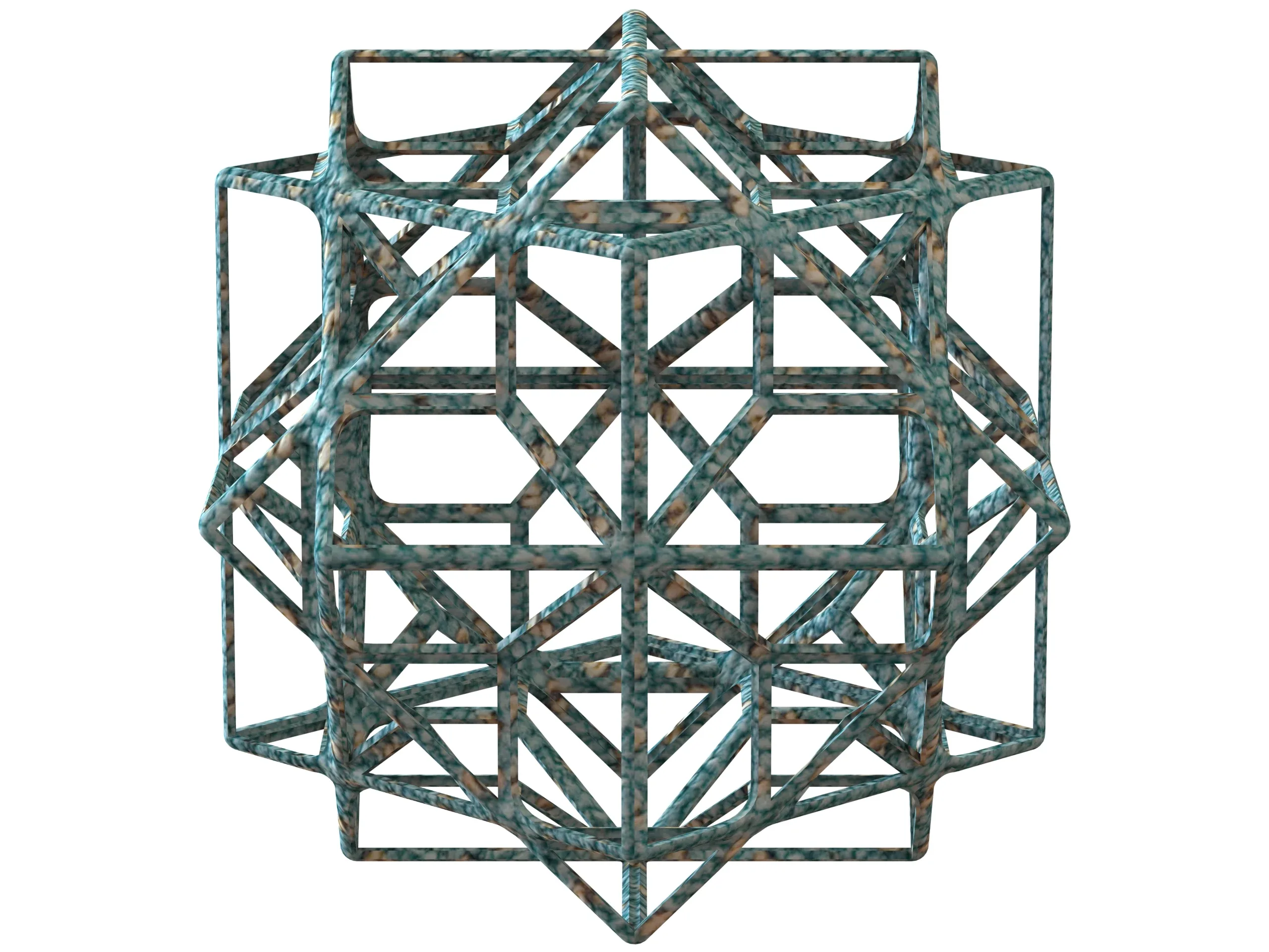 Wireframe Shape Compound of Three Cubes