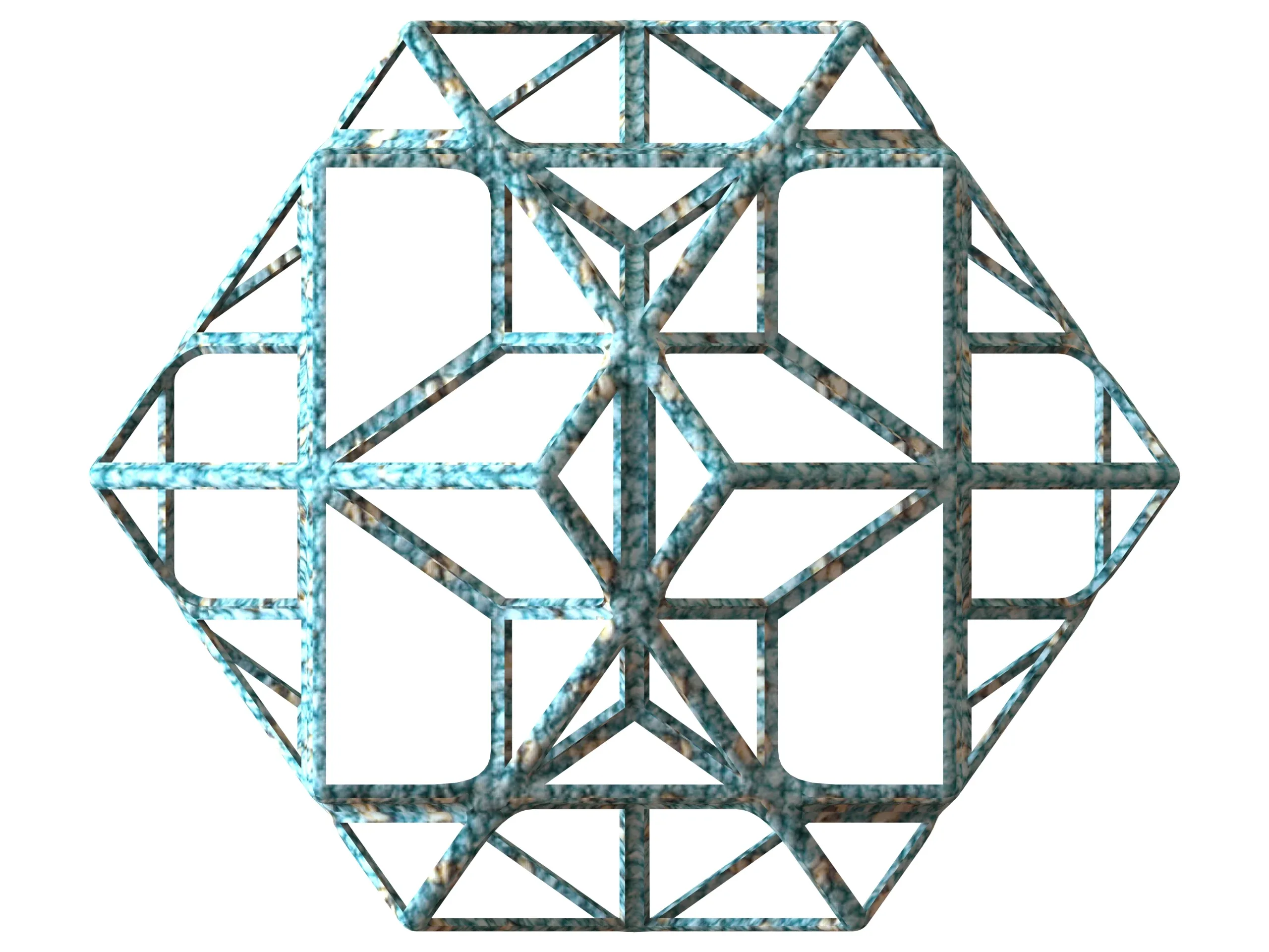 Wireframe Shape Compound of Three Cubes