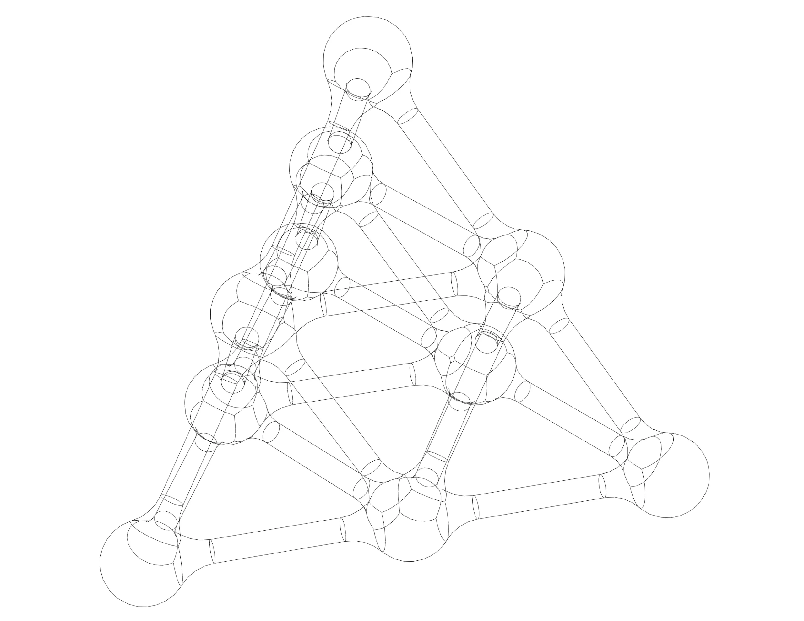 Tetra Structures with Atoms