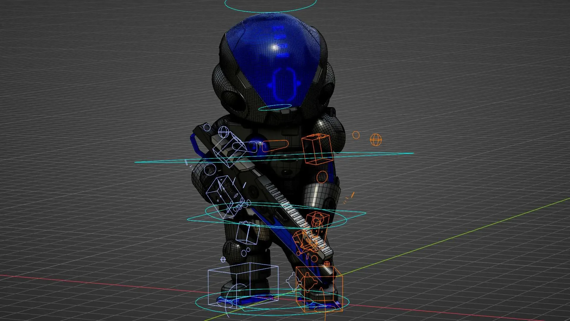 Toon Trooper Alienware Auto-Rig Pro Rigged For Mixamo, Unreal Engine -Unity