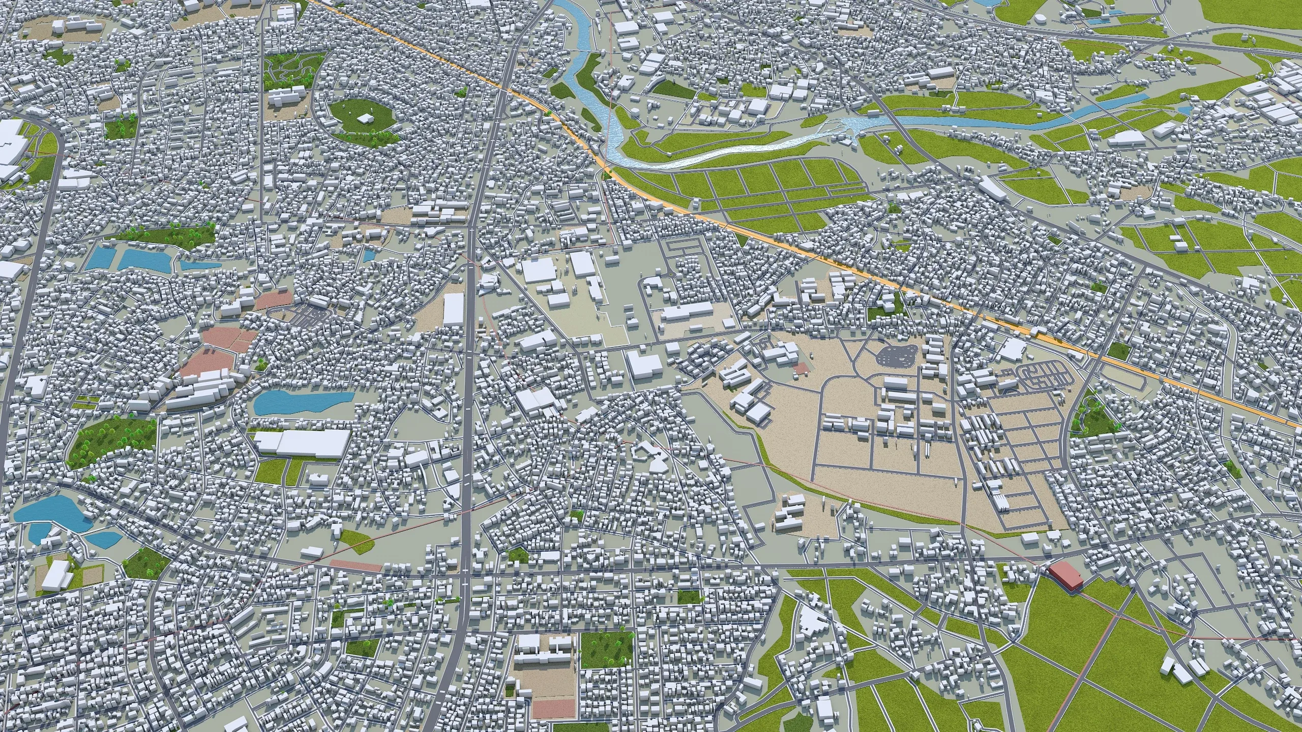 Okazaki Aichi city Japan 3d model 40km