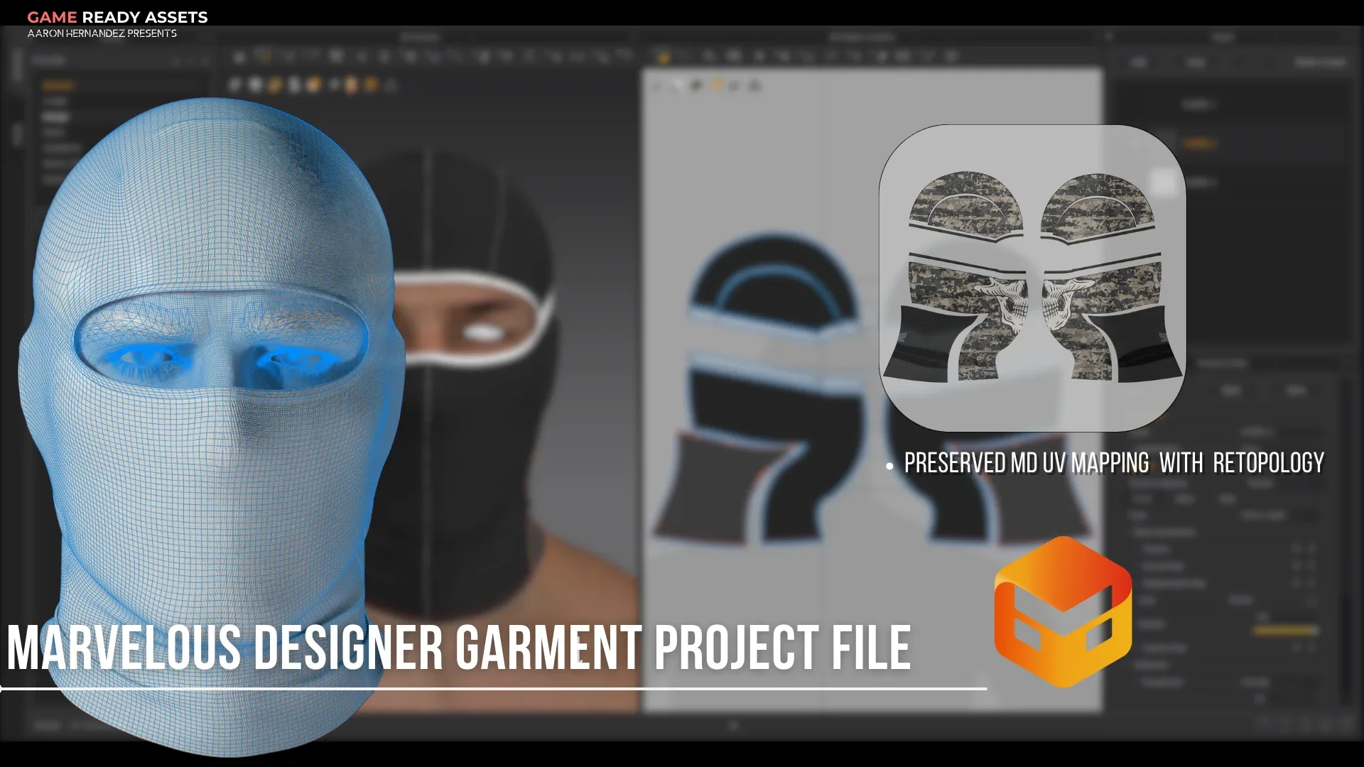 Balaclava 3D Scan PBR Game Assets for DAZ Marvelous Designer OBJ FBX