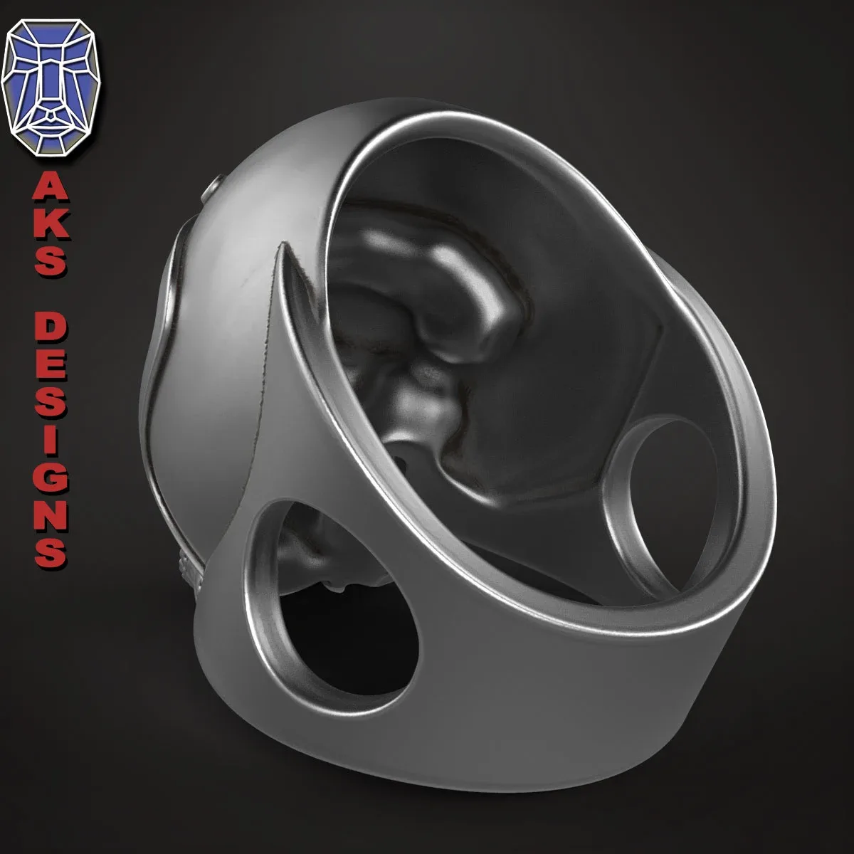 Jewelery Ring Biker Skull 2 STl file 3d print model