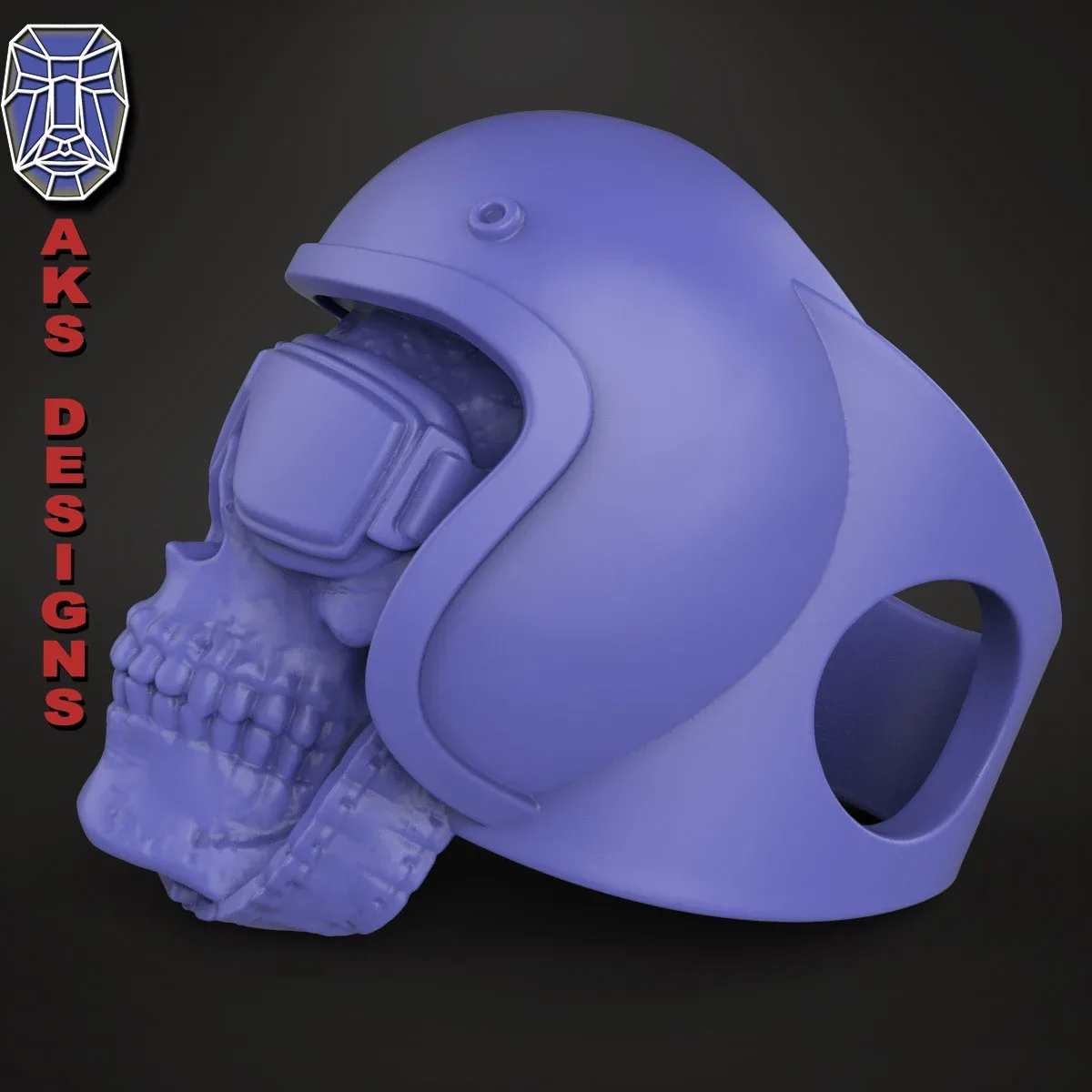 Jewelery Ring Biker Skull 2 STl file 3d print model