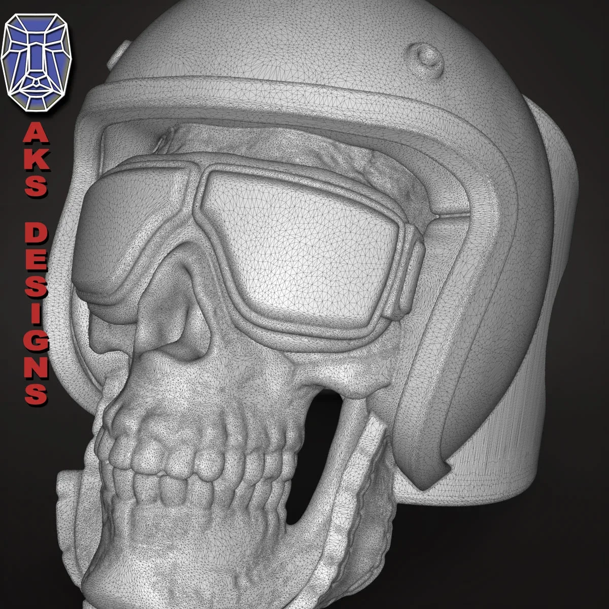 Jewelery Ring Biker Skull 2 STl file 3d print model