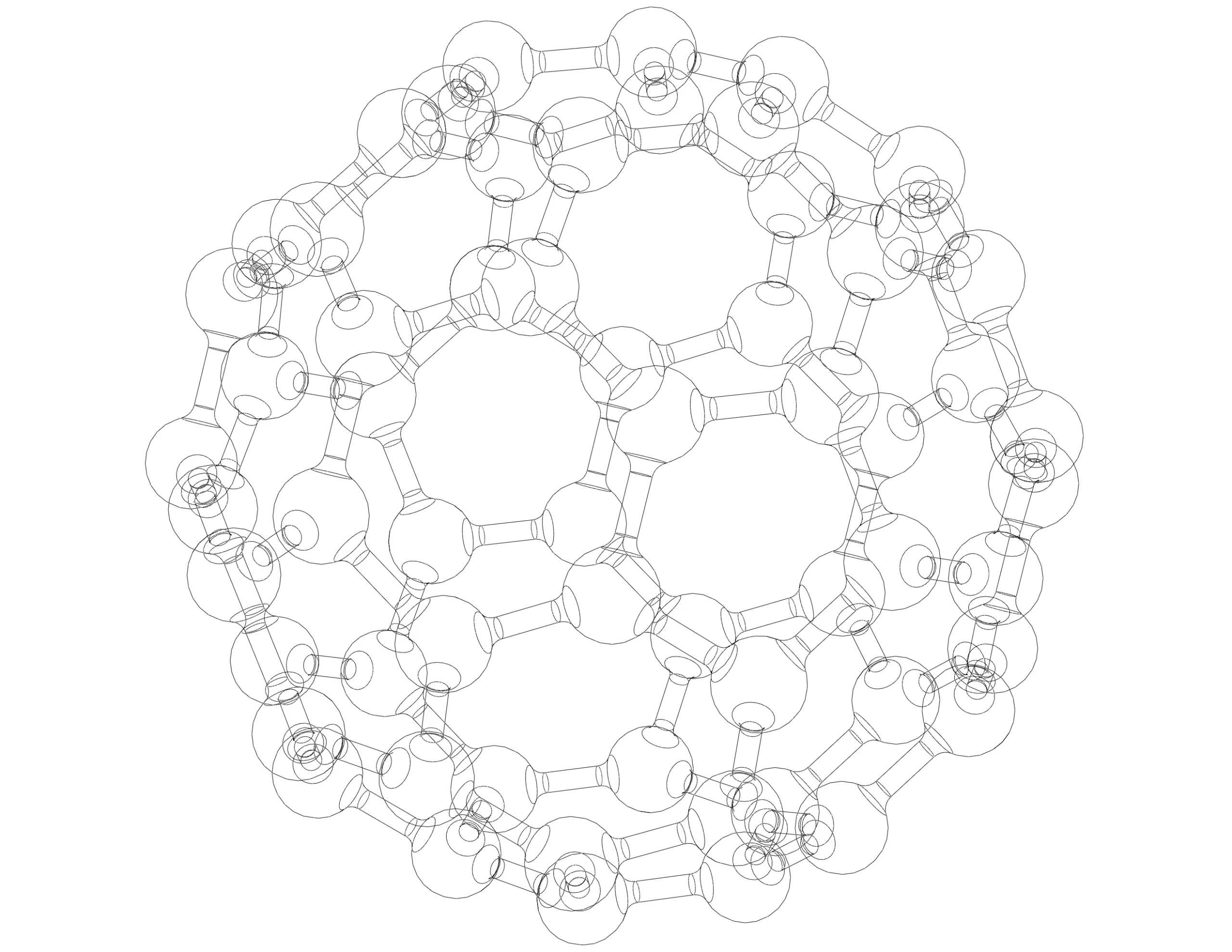 Truncated Icosahedron with Atoms