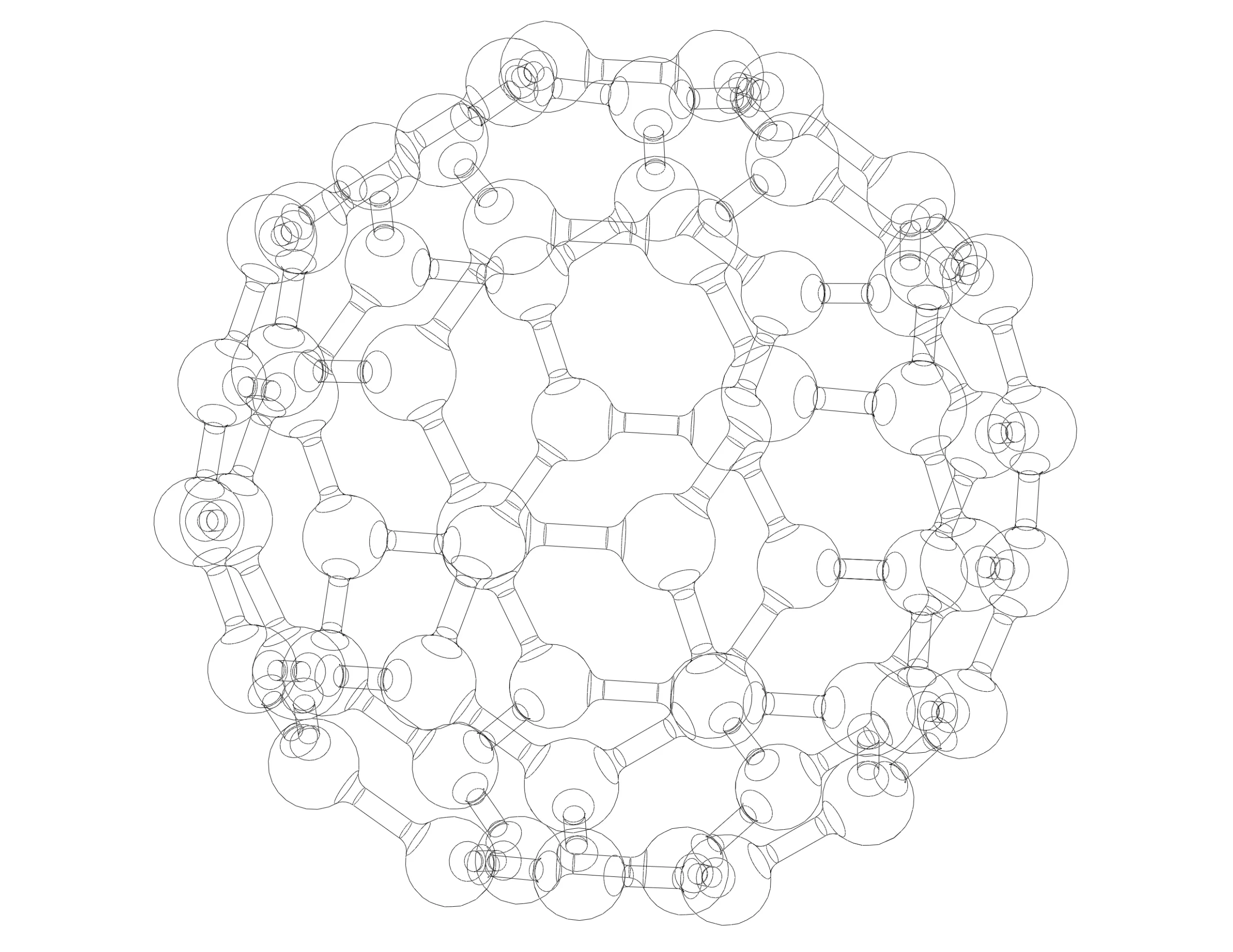 Truncated Icosahedron with Atoms