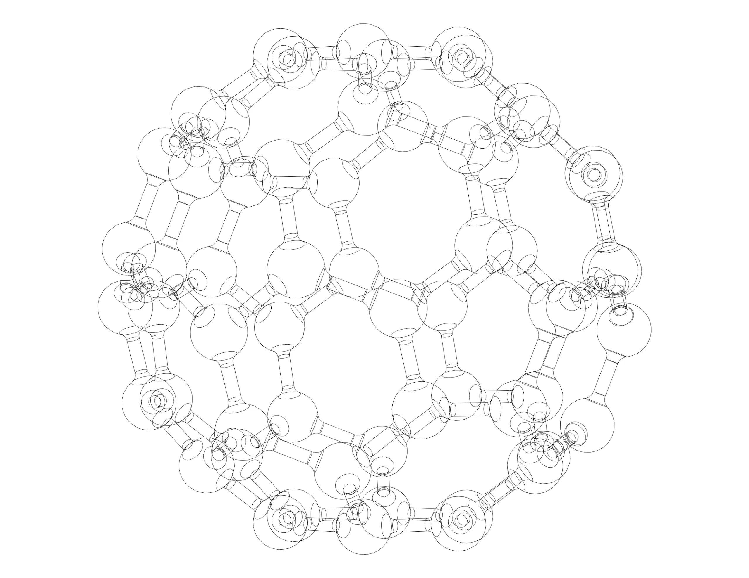 Truncated Icosahedron with Atoms