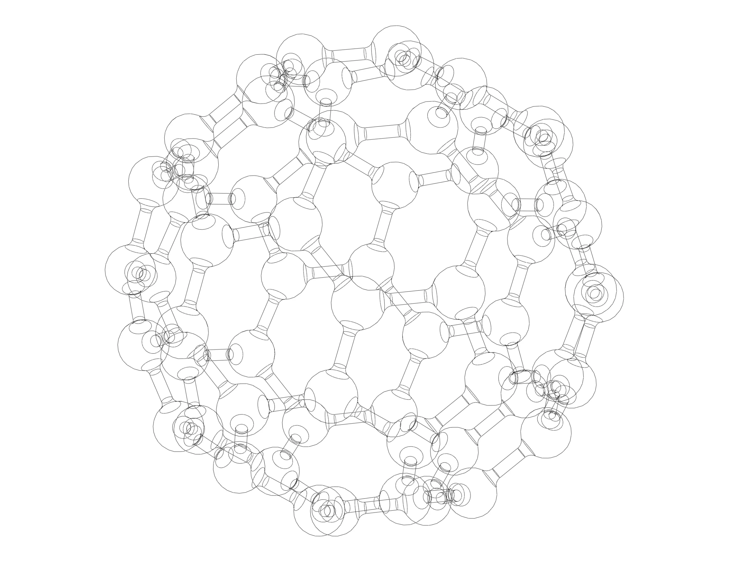 Truncated Icosahedron with Atoms