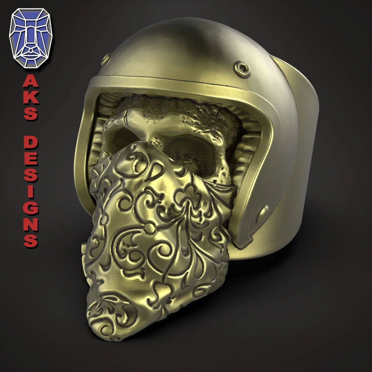 skull Ring jewelry Biker skull 3 STL file