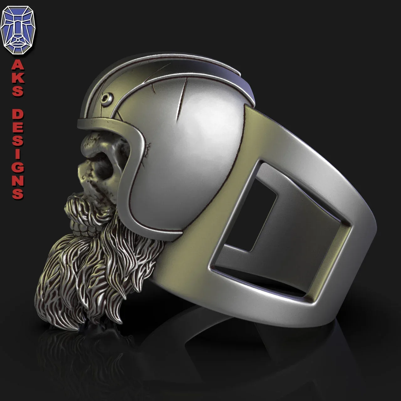 skull Ring jewelry Biker skull 5 STL file