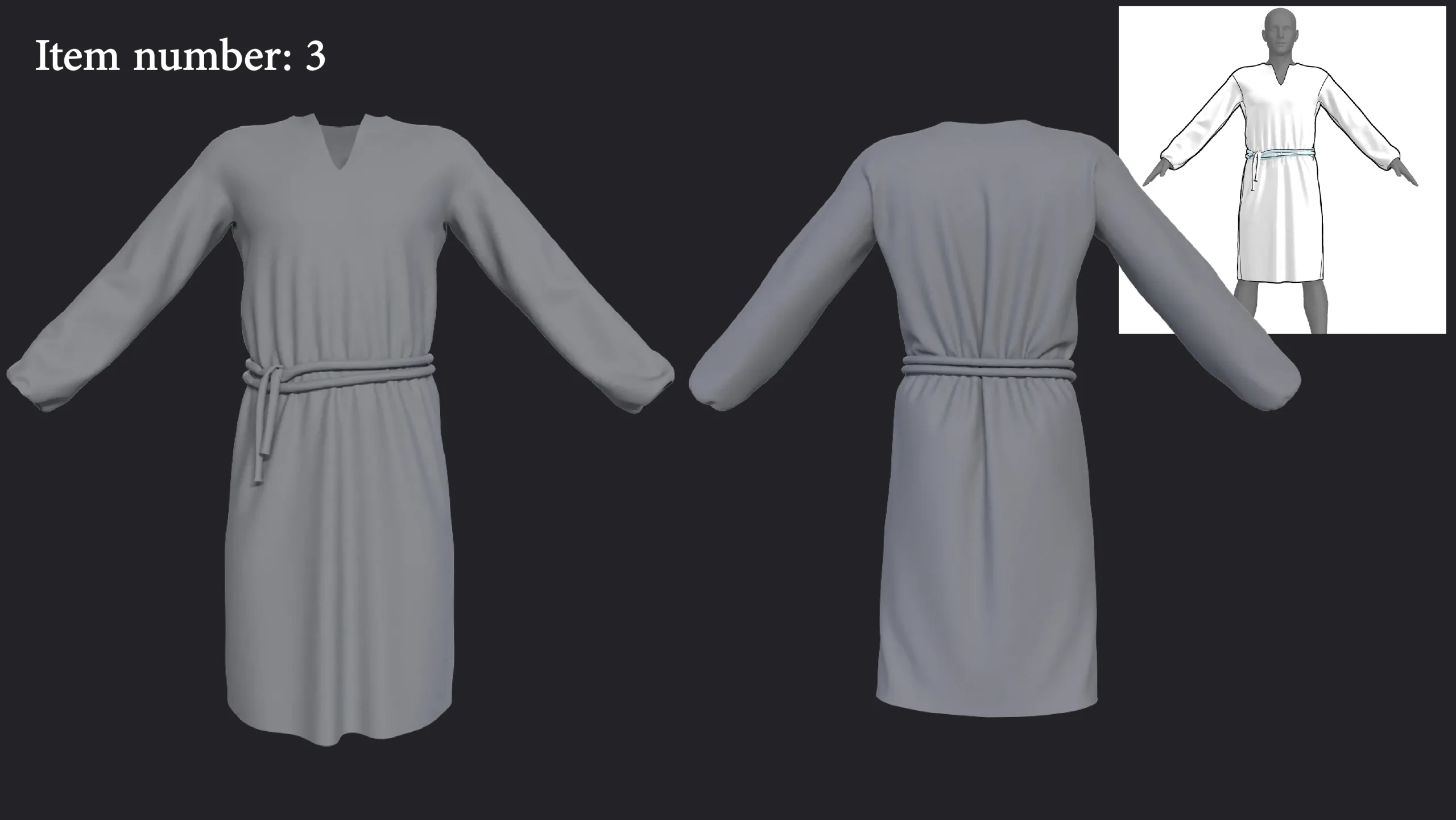 Medieval clothes 3Dcloak skirt pants tunic