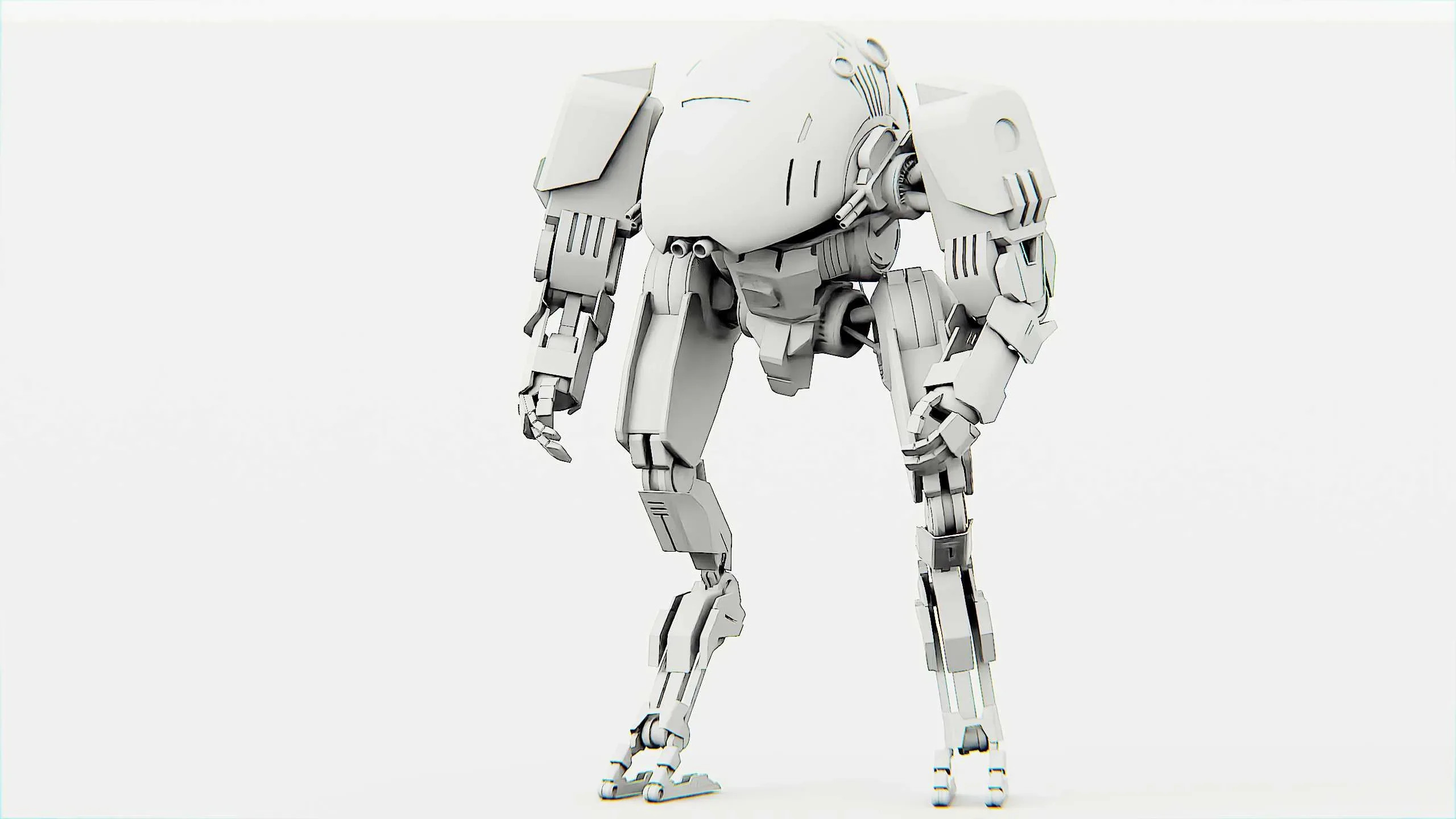 COMBAT DROID OMRON  Auto-Rig Pro Rigged For Mixamo, Unreal Engine, Unity