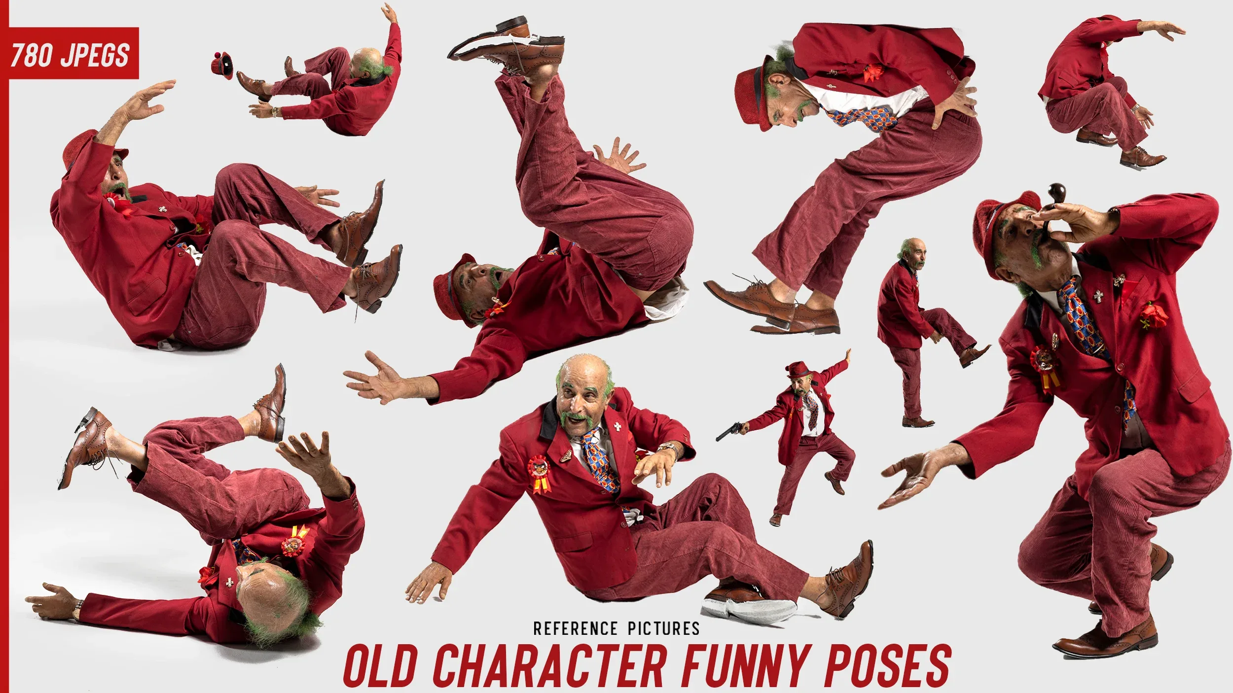 780 Old Character Funny Poses Reference Pictures