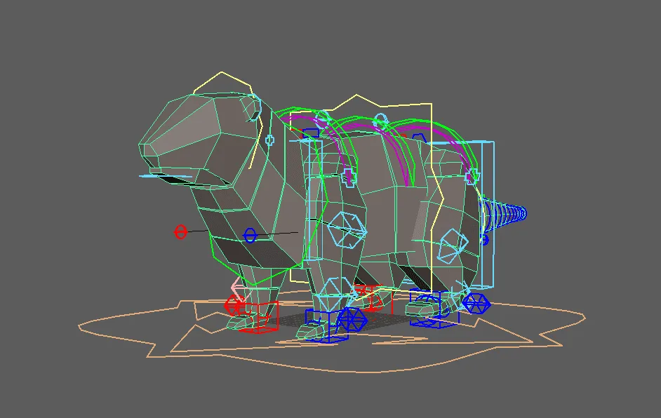 Otter Animal Rig | Maya Rig Scene | Game Engine Skeleton