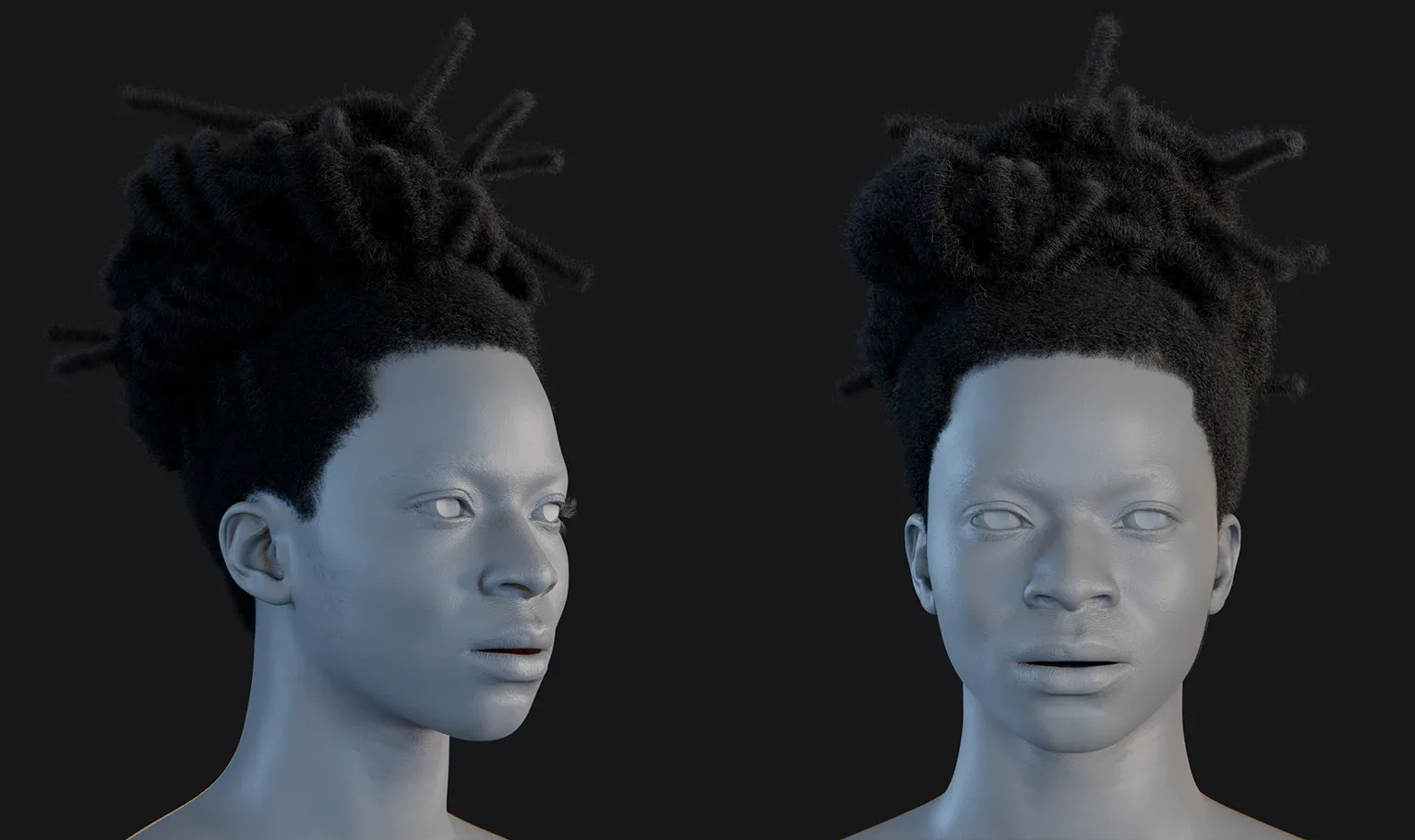 Hairstyle - Dreads 002 (Hair for blender/ unreal engine / metahuman) Afro hair | Kinky hair | 4c Hair | African / African American Hair