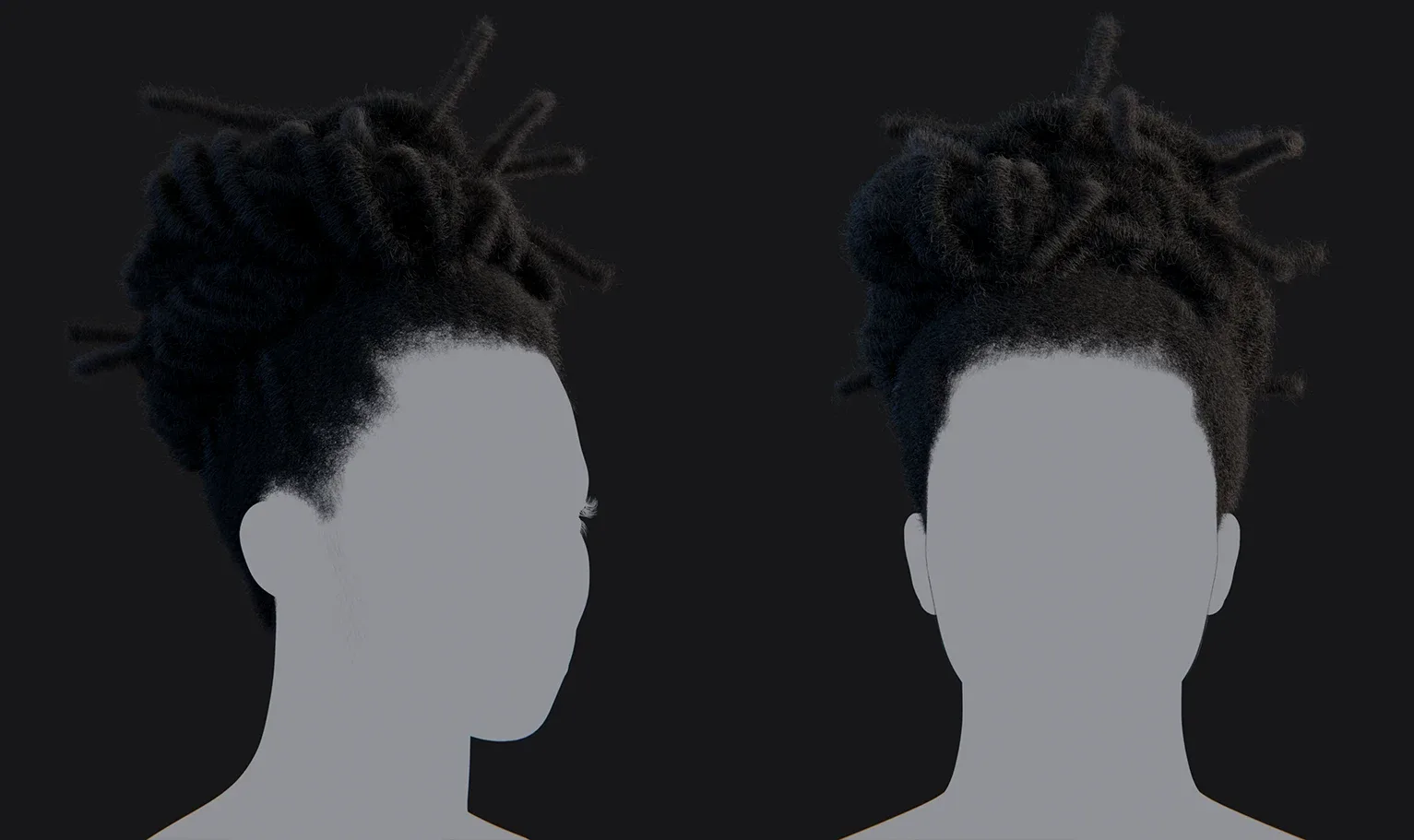 Hairstyle - Dreads 002 (Hair for blender/ unreal engine / metahuman) Afro hair | Kinky hair | 4c Hair | African / African American Hair