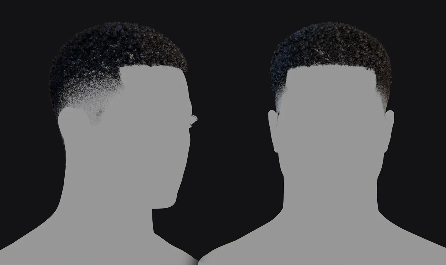 Hairstyle - Fade 001 (Hair for blender/ unreal engine / metahuman) Afro hair | Kinky hair | 4c Hair | African / African American Hair