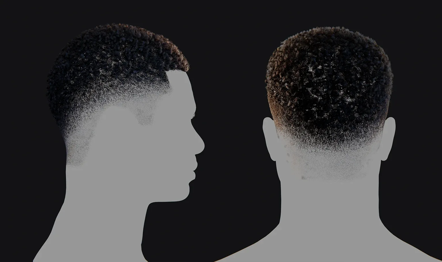 Hairstyle - Fade 001 (Hair for blender/ unreal engine / metahuman) Afro hair | Kinky hair | 4c Hair | African / African American Hair