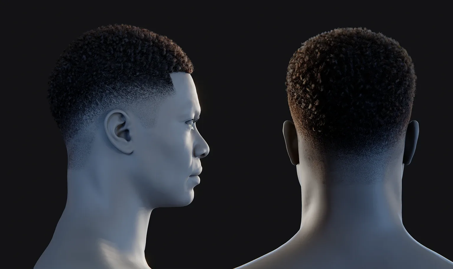 Hairstyle - Fade 001 (Hair for blender/ unreal engine / metahuman) Afro hair | Kinky hair | 4c Hair | African / African American Hair